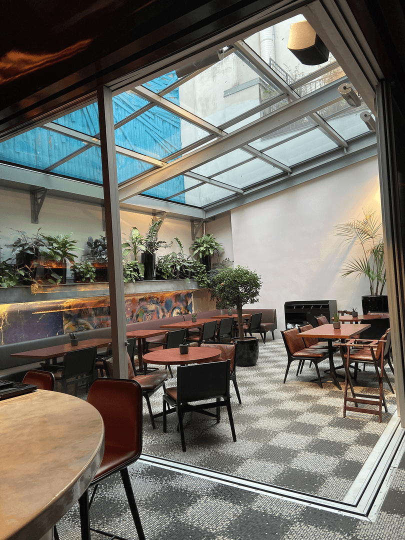 dining area of hotel with a chic vibe