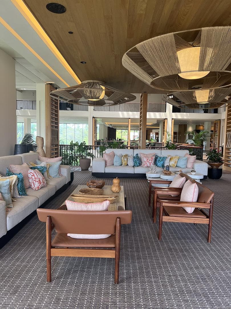 The aesthetically designed hotel lounge