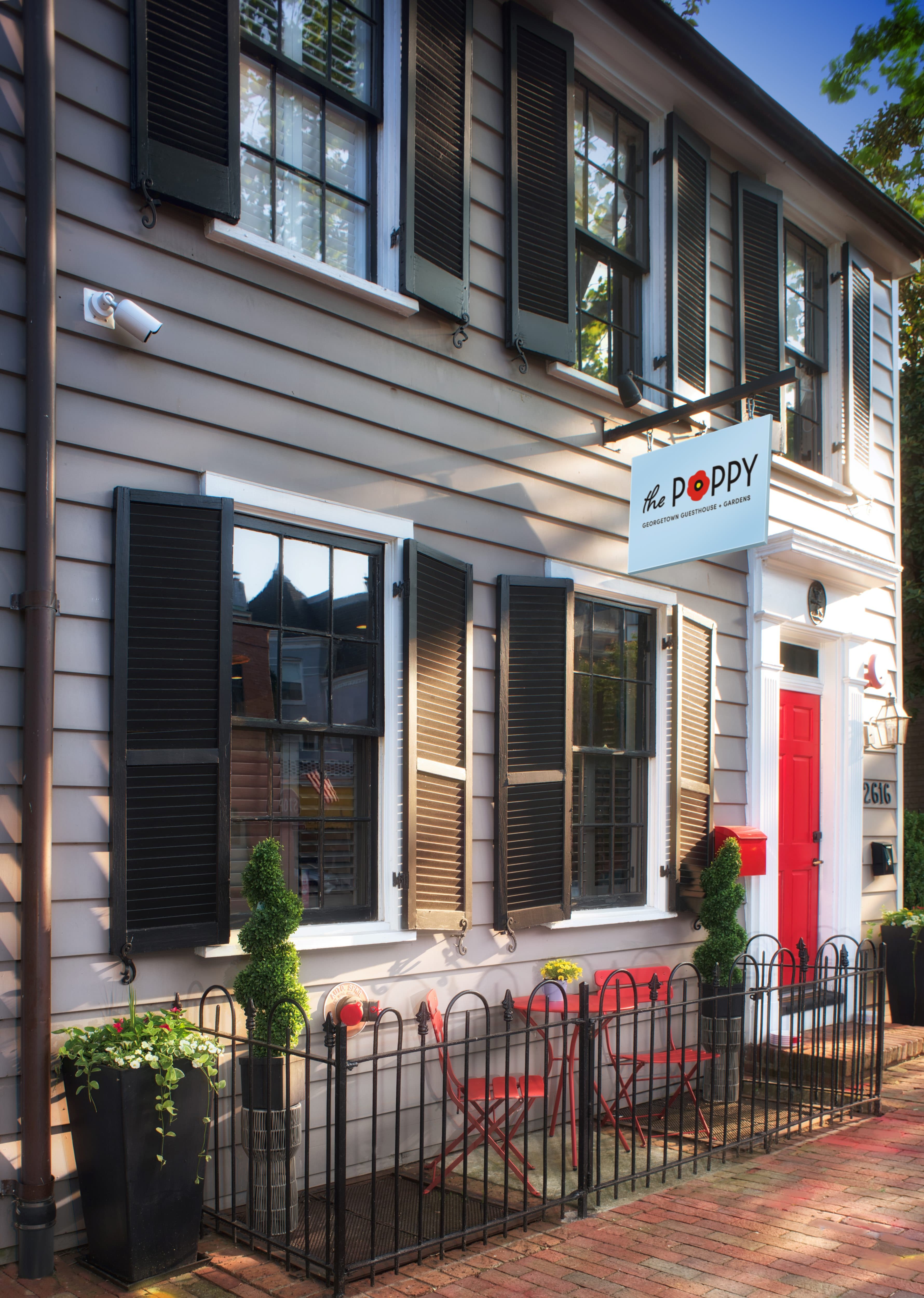 The Poppy Georgetown Guesthouse and Gardens Exterior Front Facing West Med Res