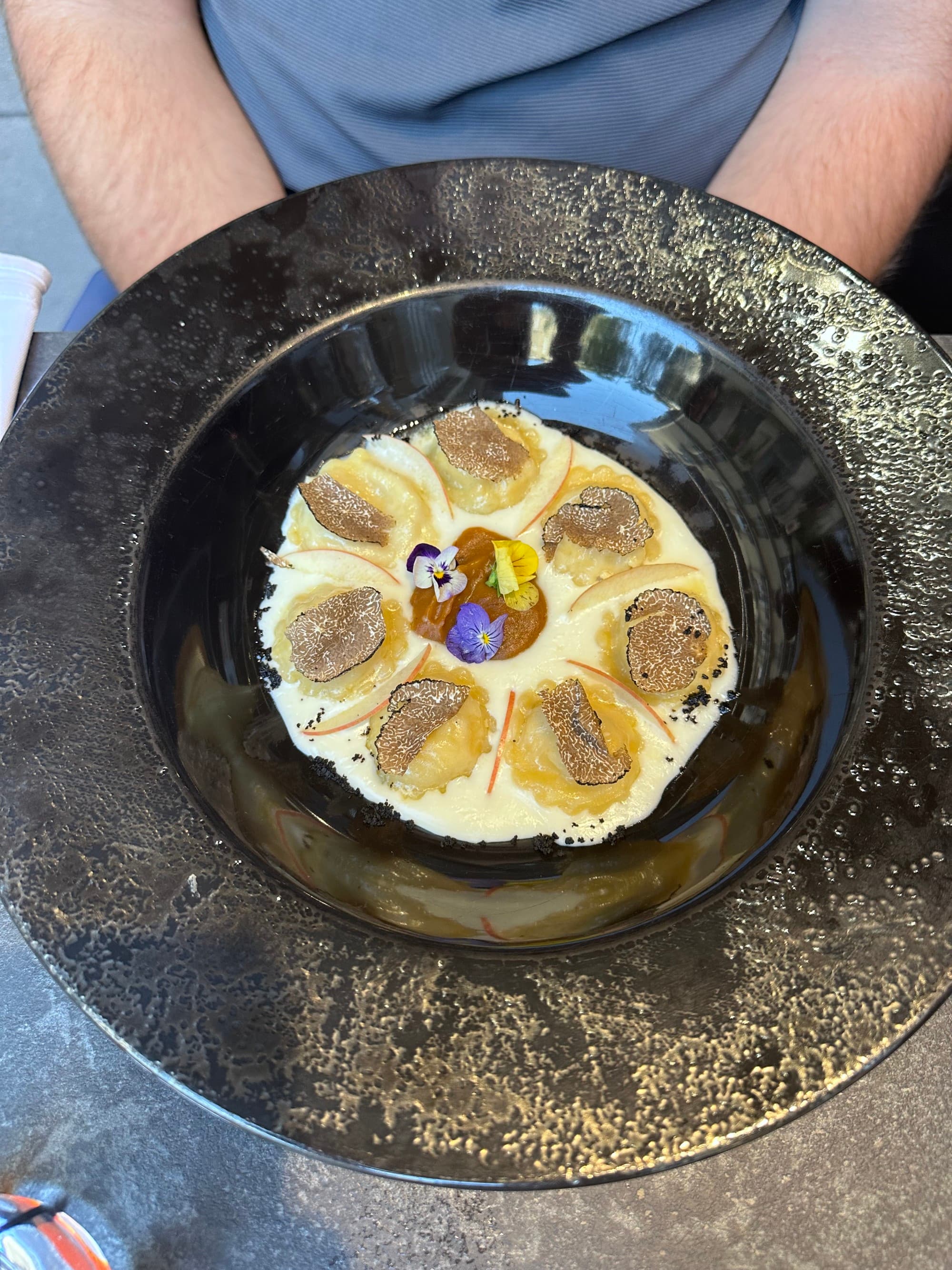 Ravioli served in the plate