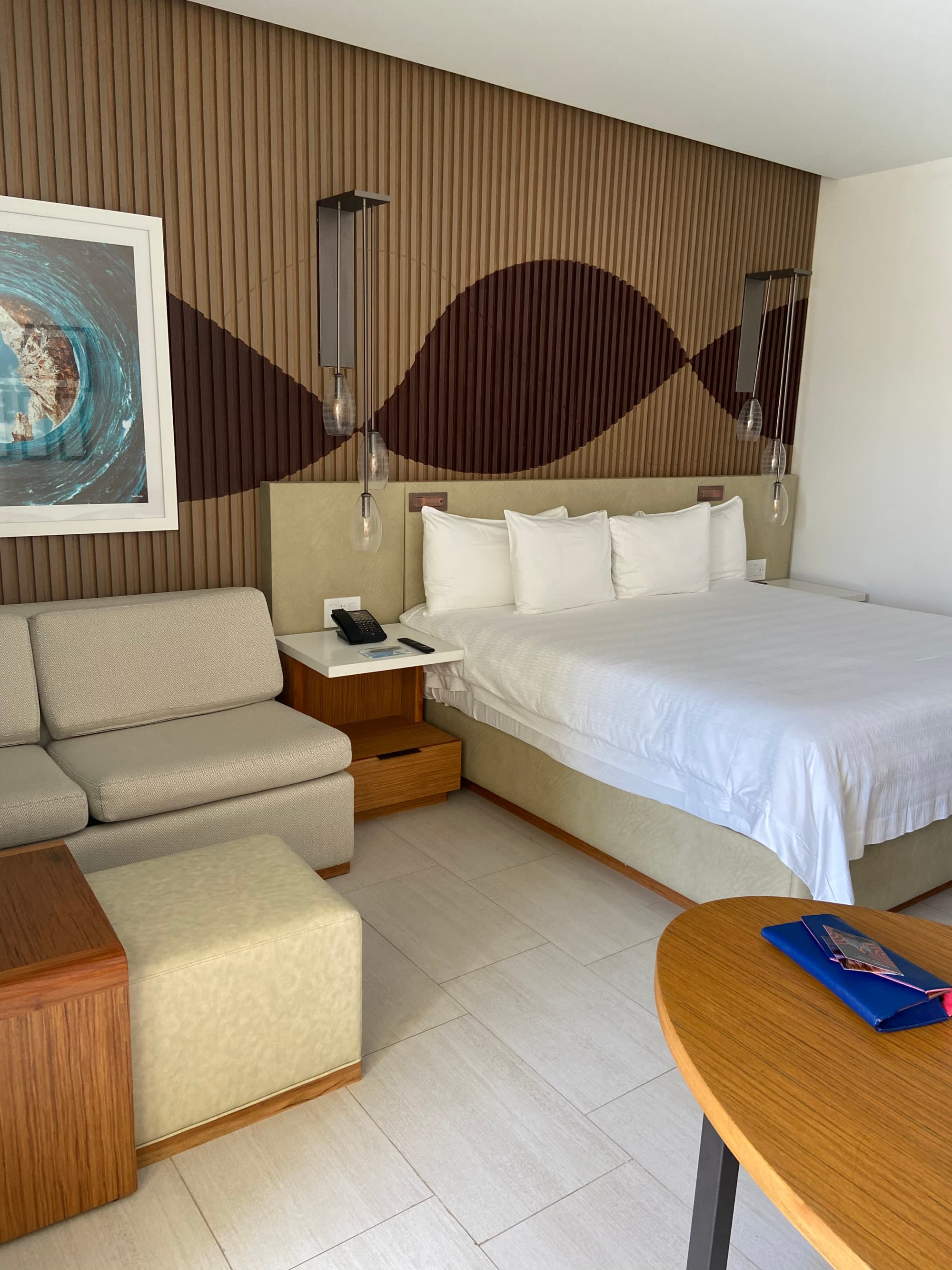 Our spacious king room included a couch and lots of storage space.