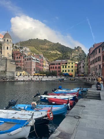 Boats and houses on canal side