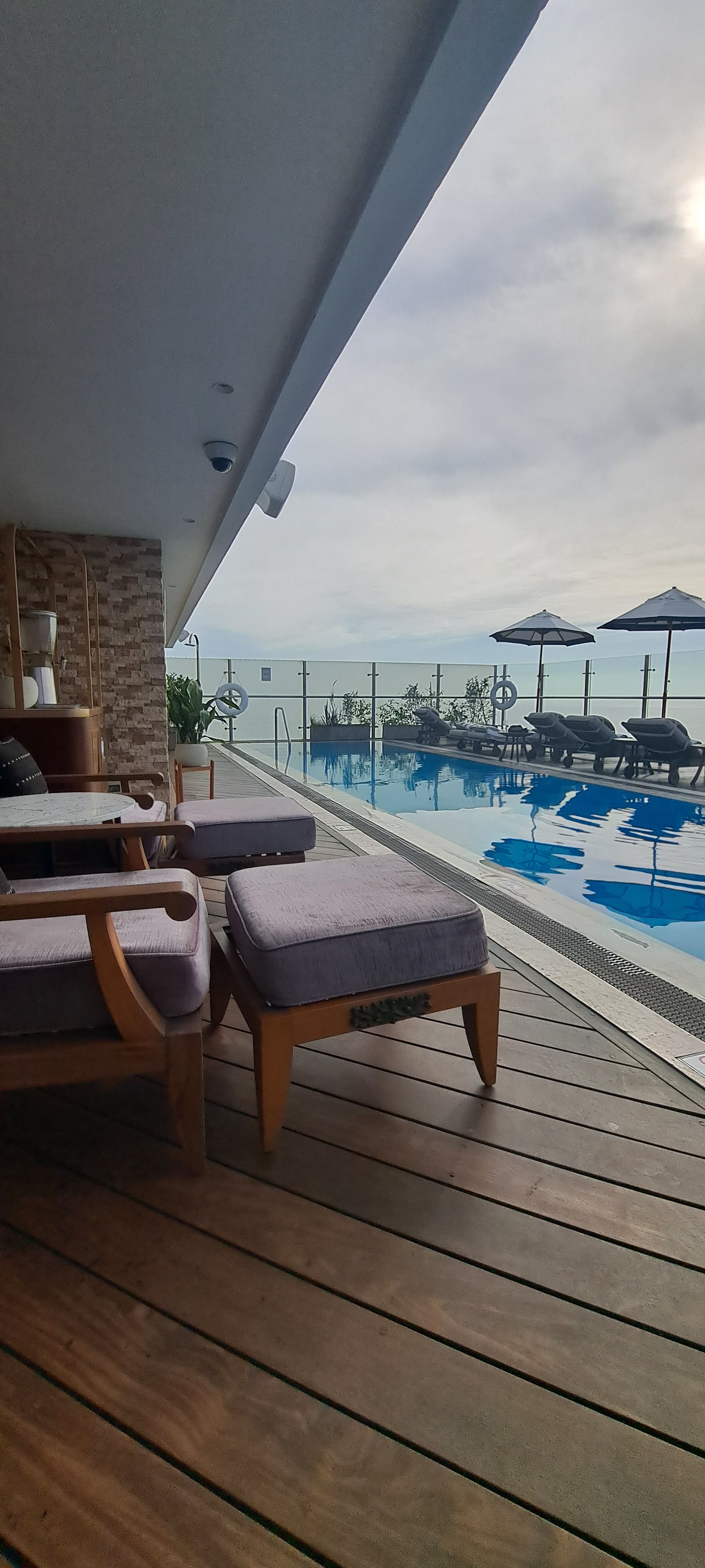 A pool area during the daytime