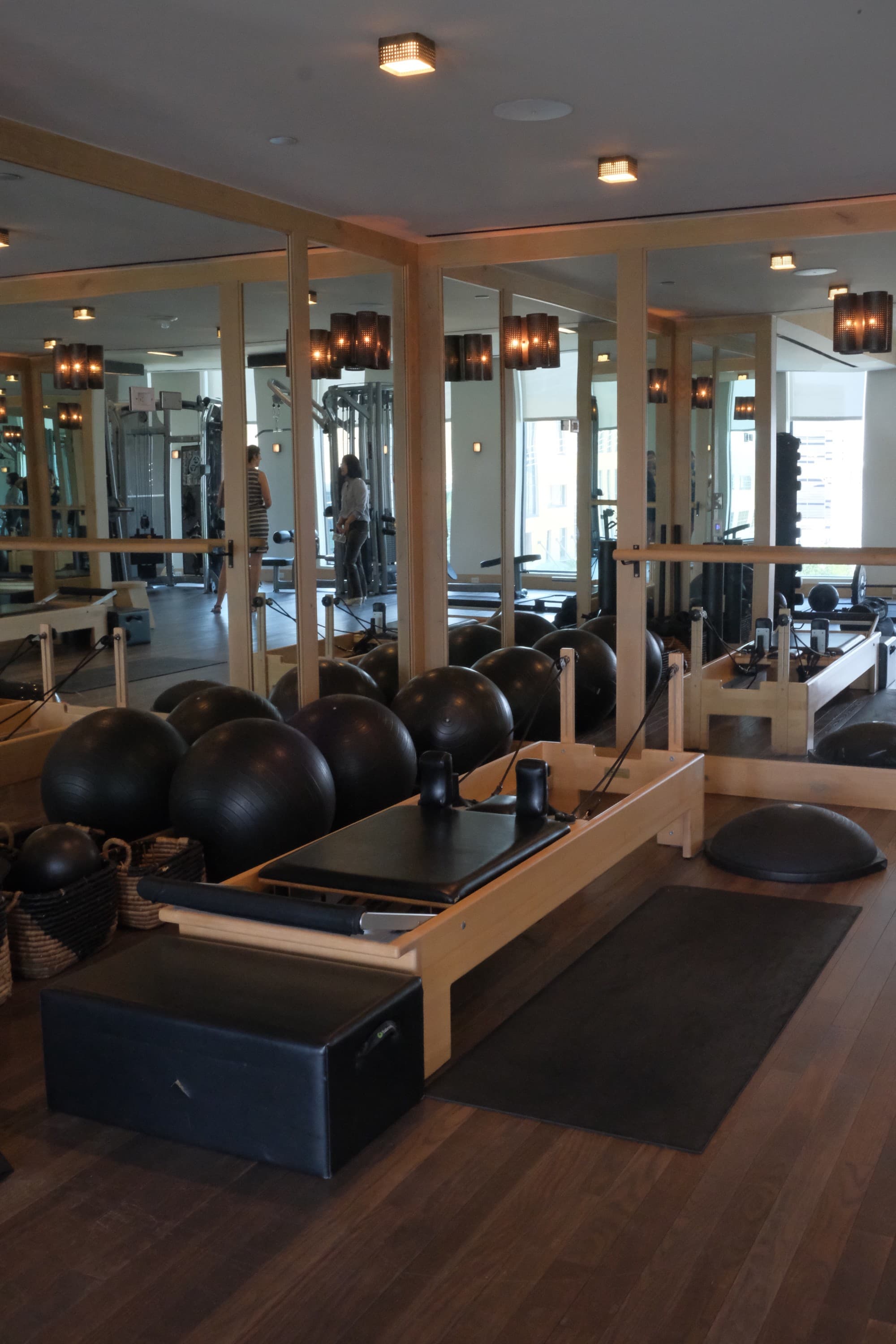 The fitness center is the gym of your dreams. Every workout equipment and machine you could ever need so you can stick to your fitness goals while traveling. And yes, that is a Pilates reformer.