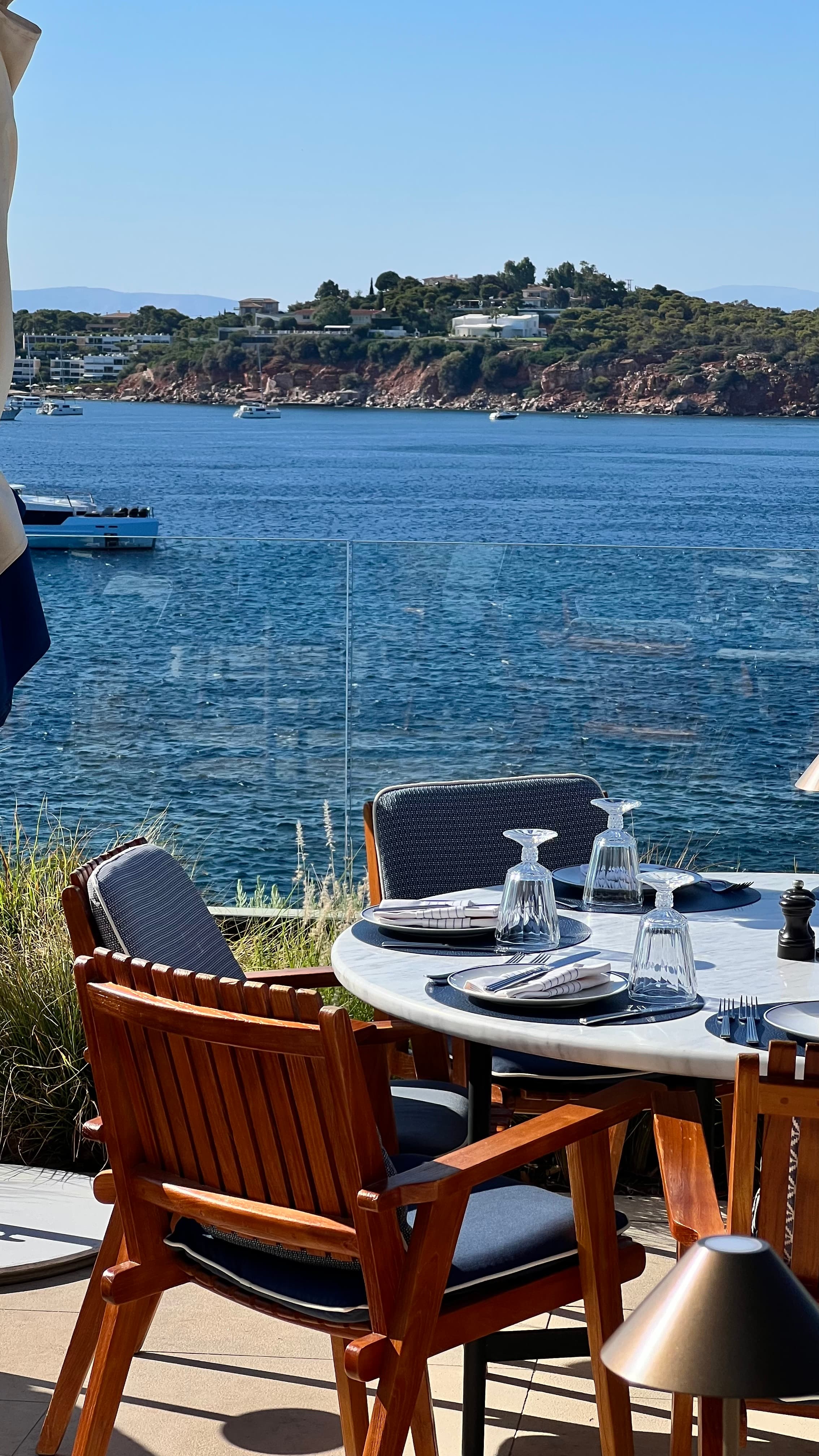 Dinner views by the sea.