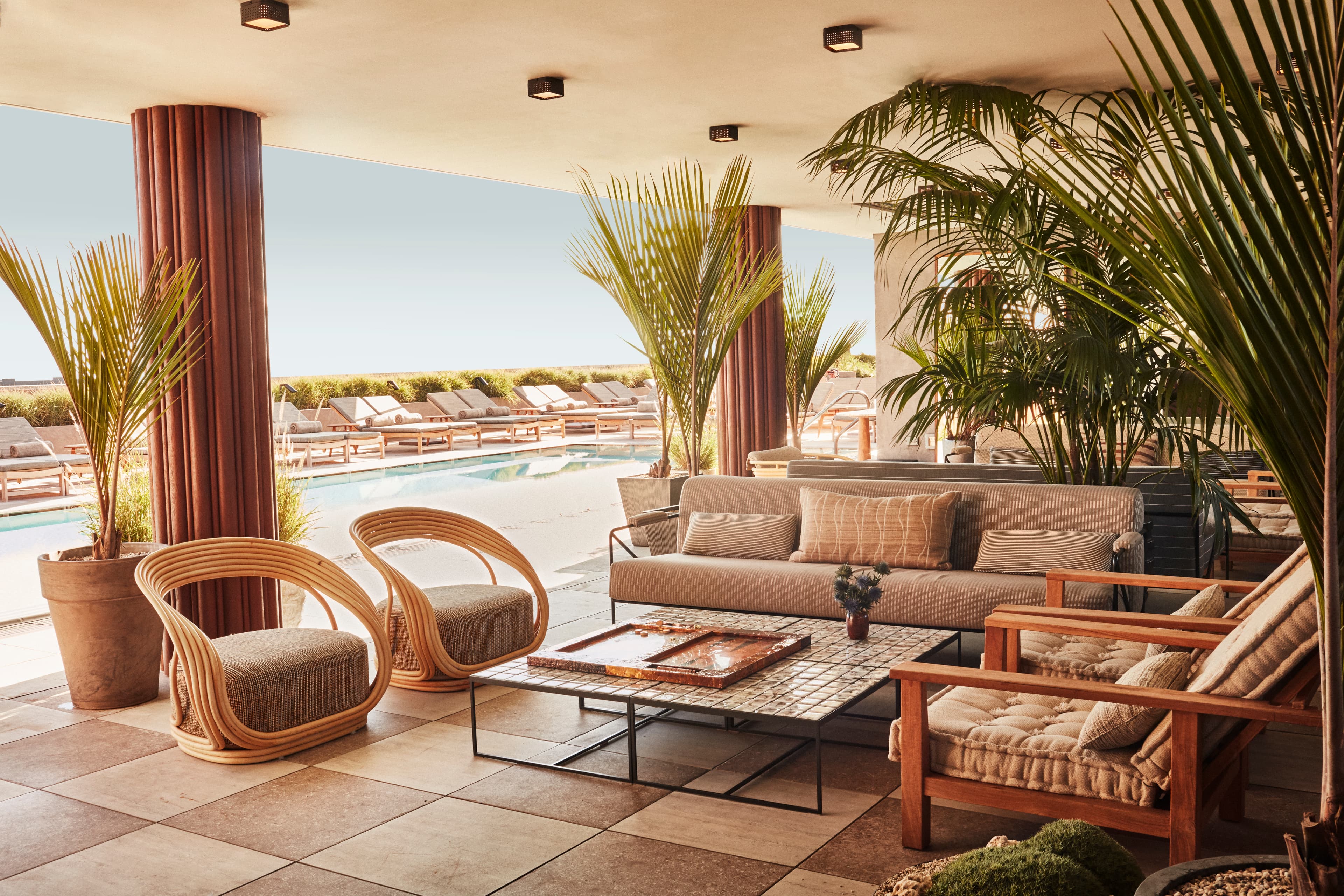 A view of the pool and lounge area at Santa Monica Proper hotel.