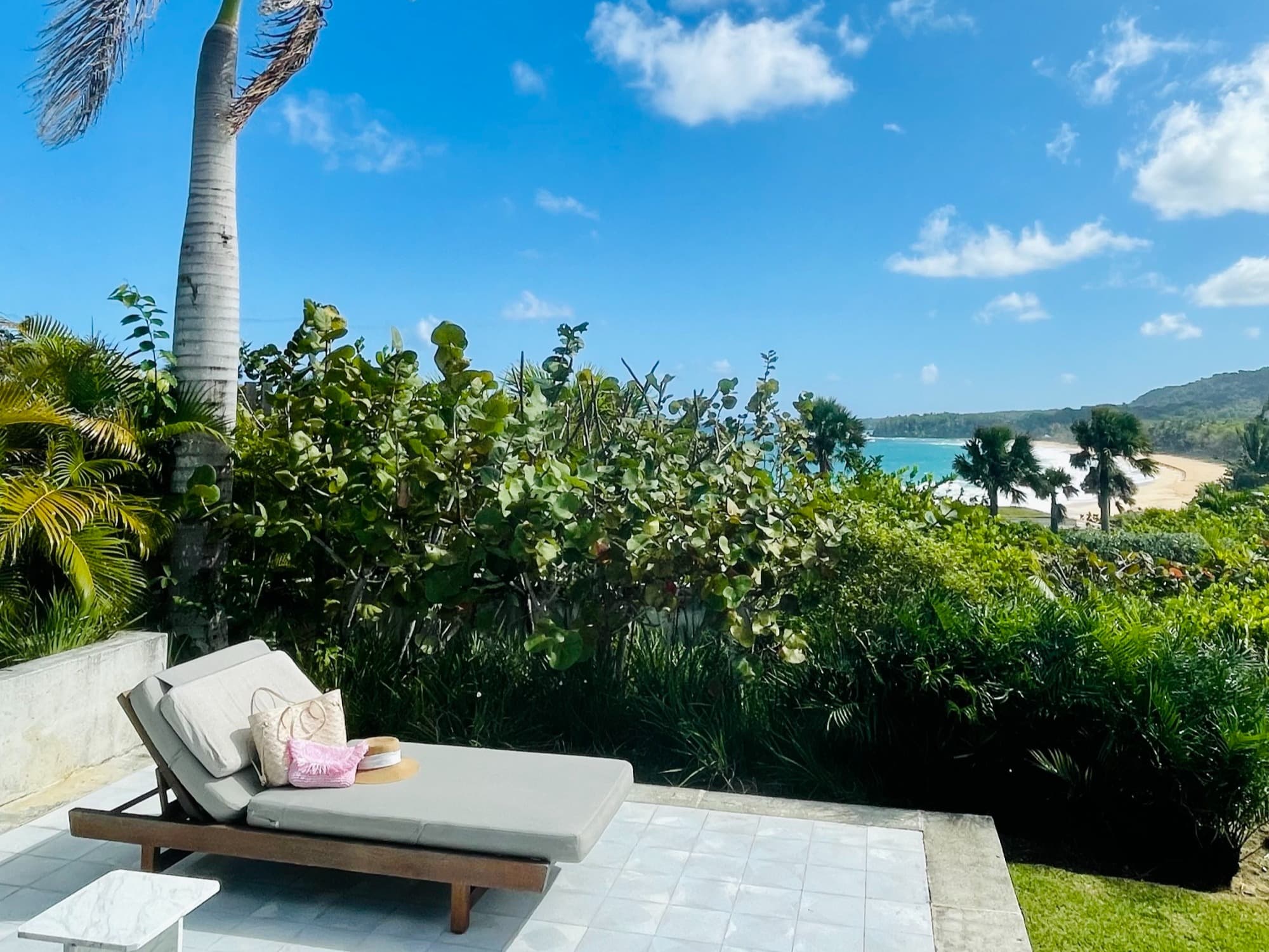Private lounge chairs outside our secluded villa.