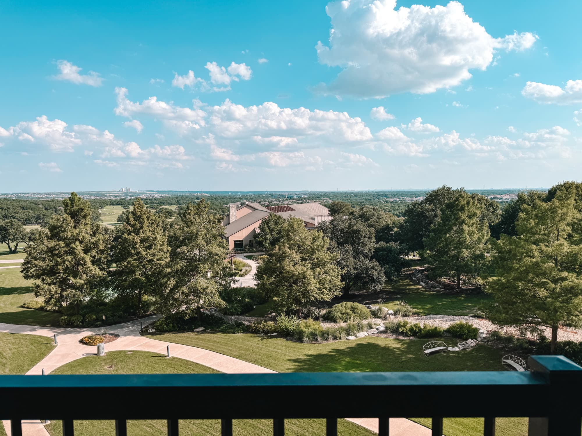 View of Hill Country from a room balcony.