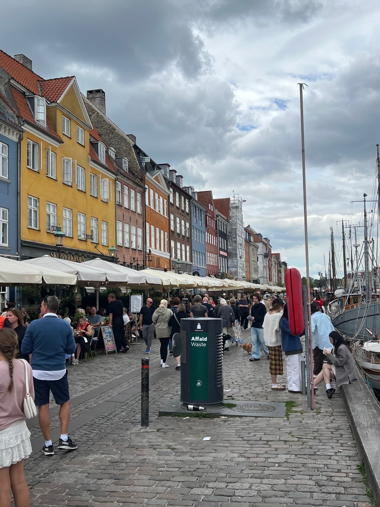 Colorful historical homes lining a cobblestone street.