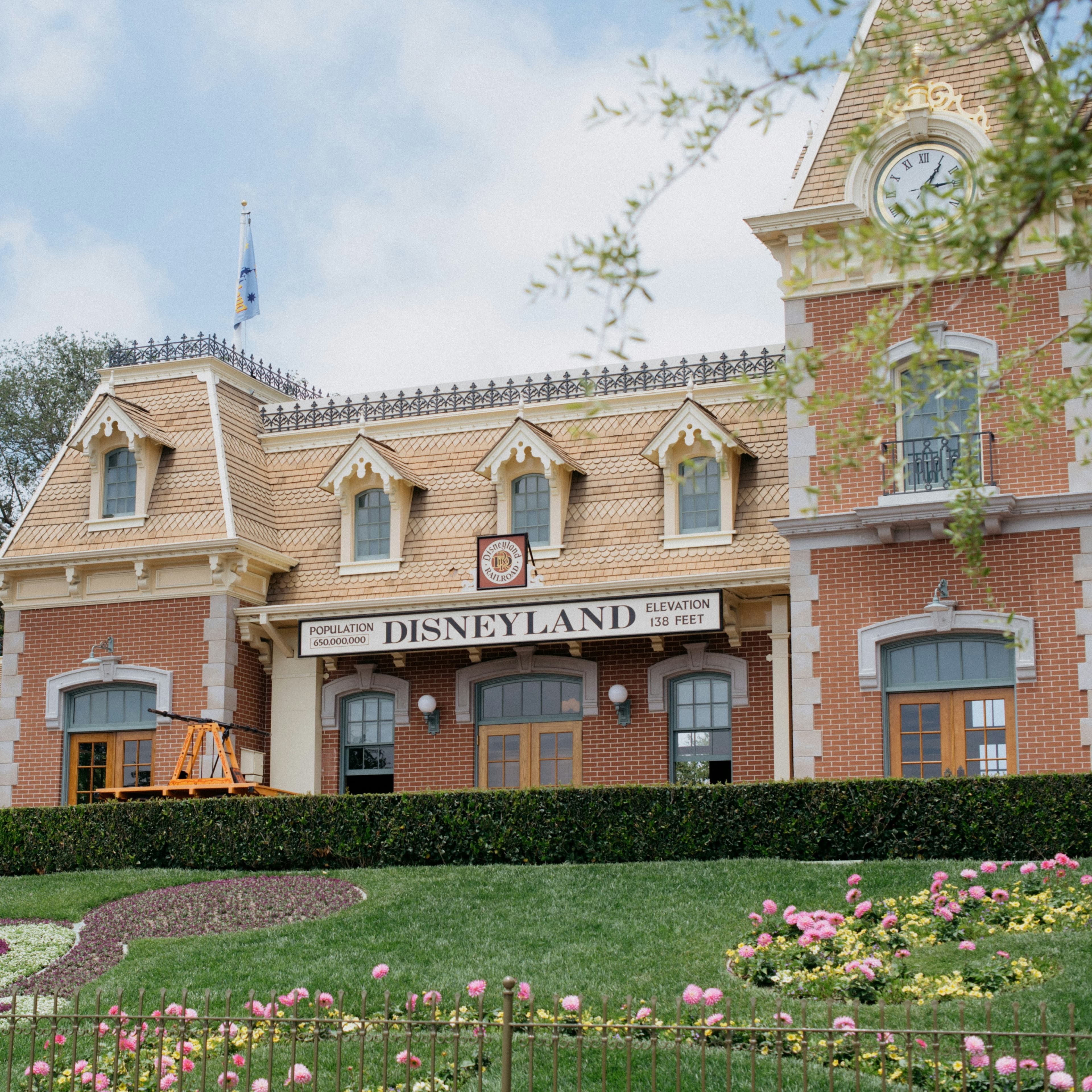 A view of the Disneyland park in Anaheim as guests mill around the rides and sights on a sunny day.