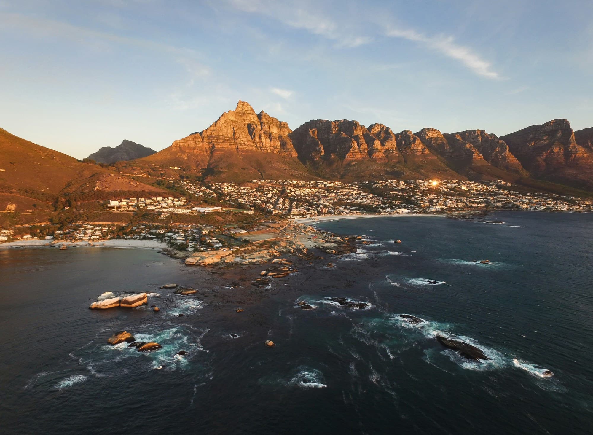 A drone view of my past Sunday’s sunset on Clifton 4th Beach, in one of South Africa's major cities, Cape Town.