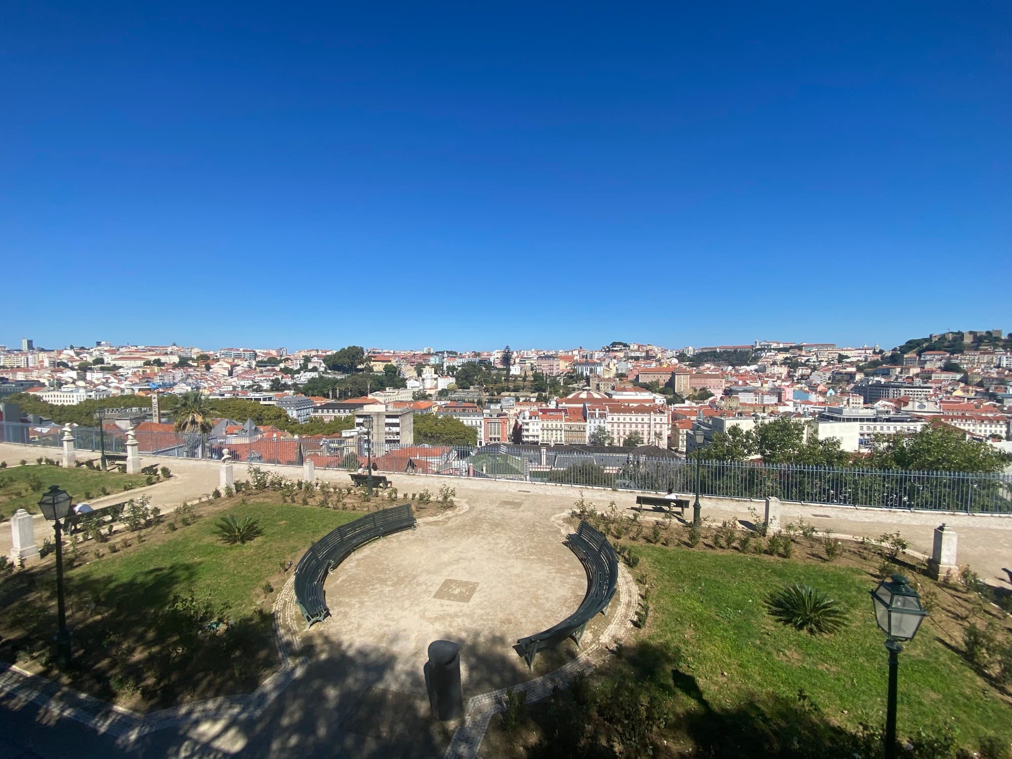 View of the city on a sunny day.