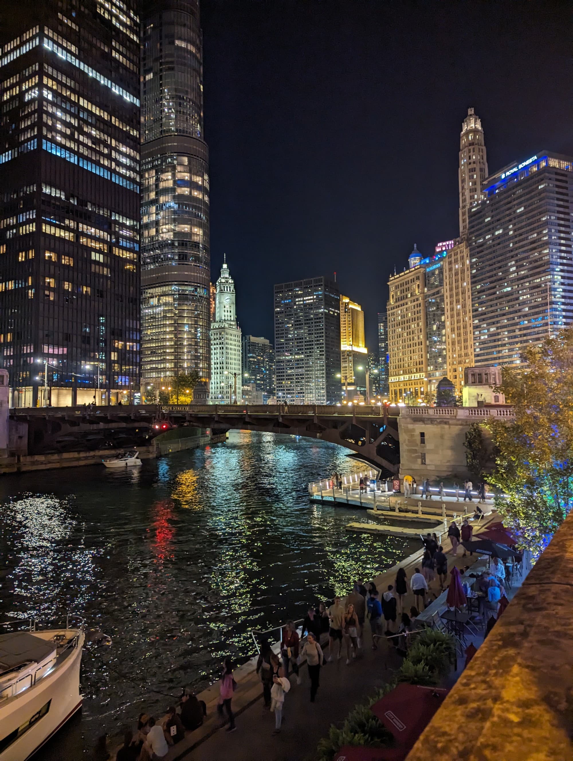 Chicago skyline night view