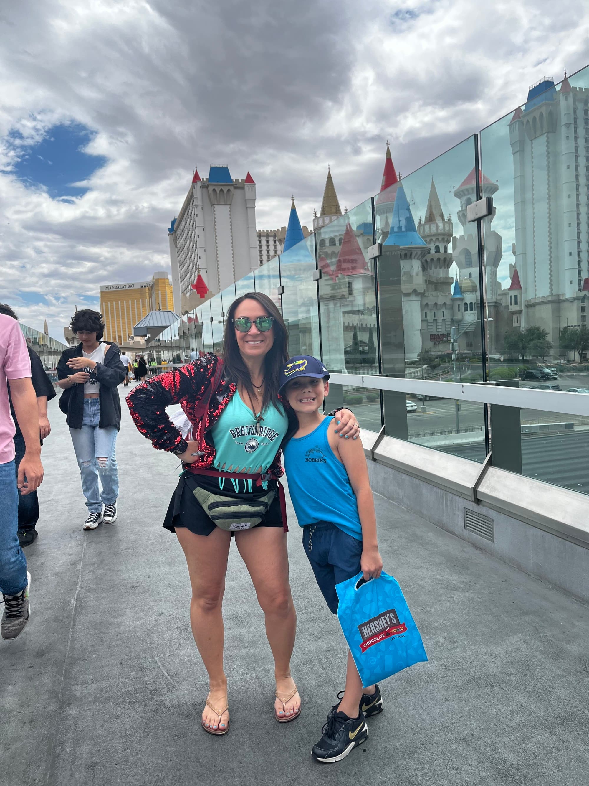 Travel advisor posing with a kid