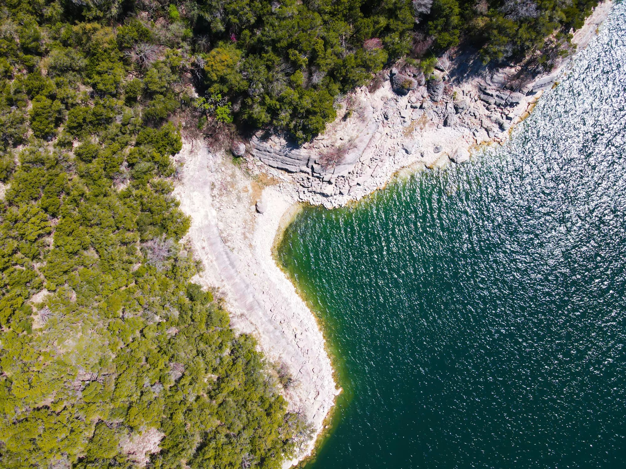aerial view of a lake