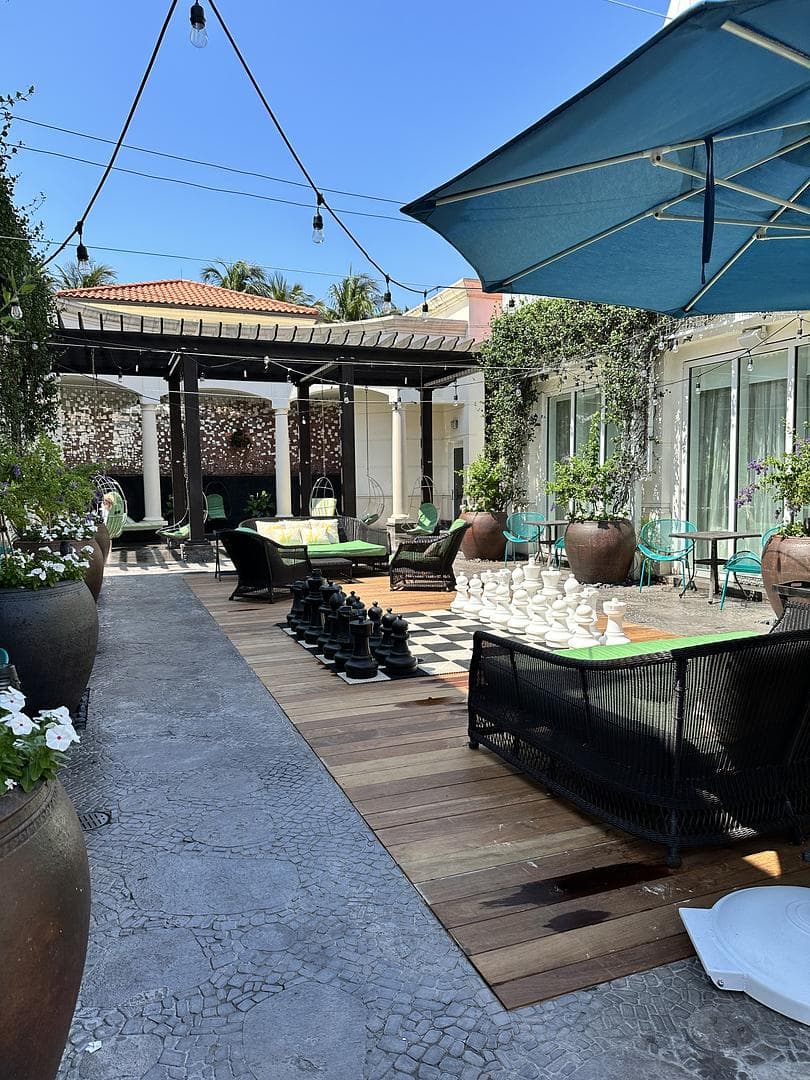 Outdoor patio for the hotel