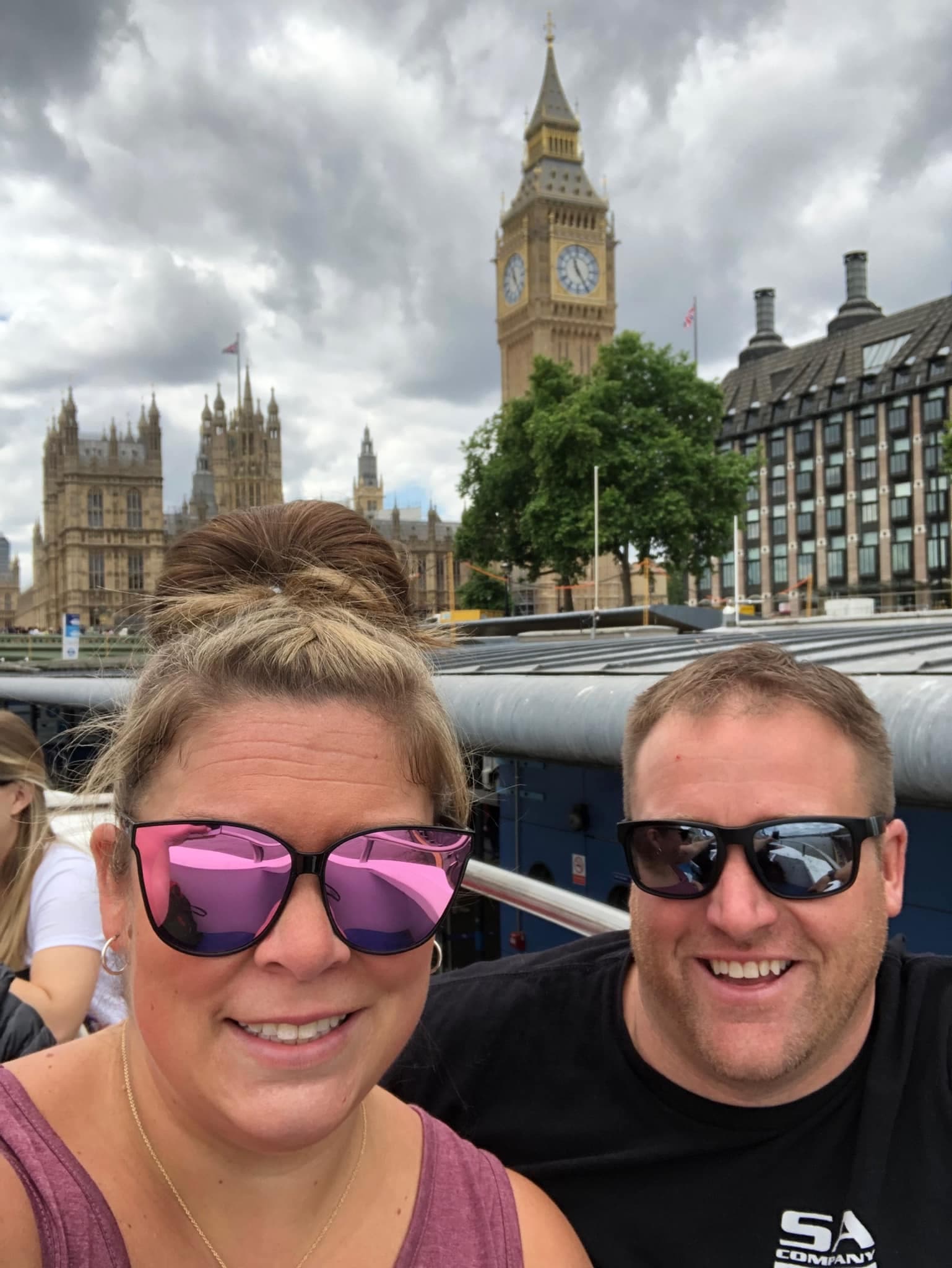 Travel advisor Michael with female companion posing in London with Big Ben in view