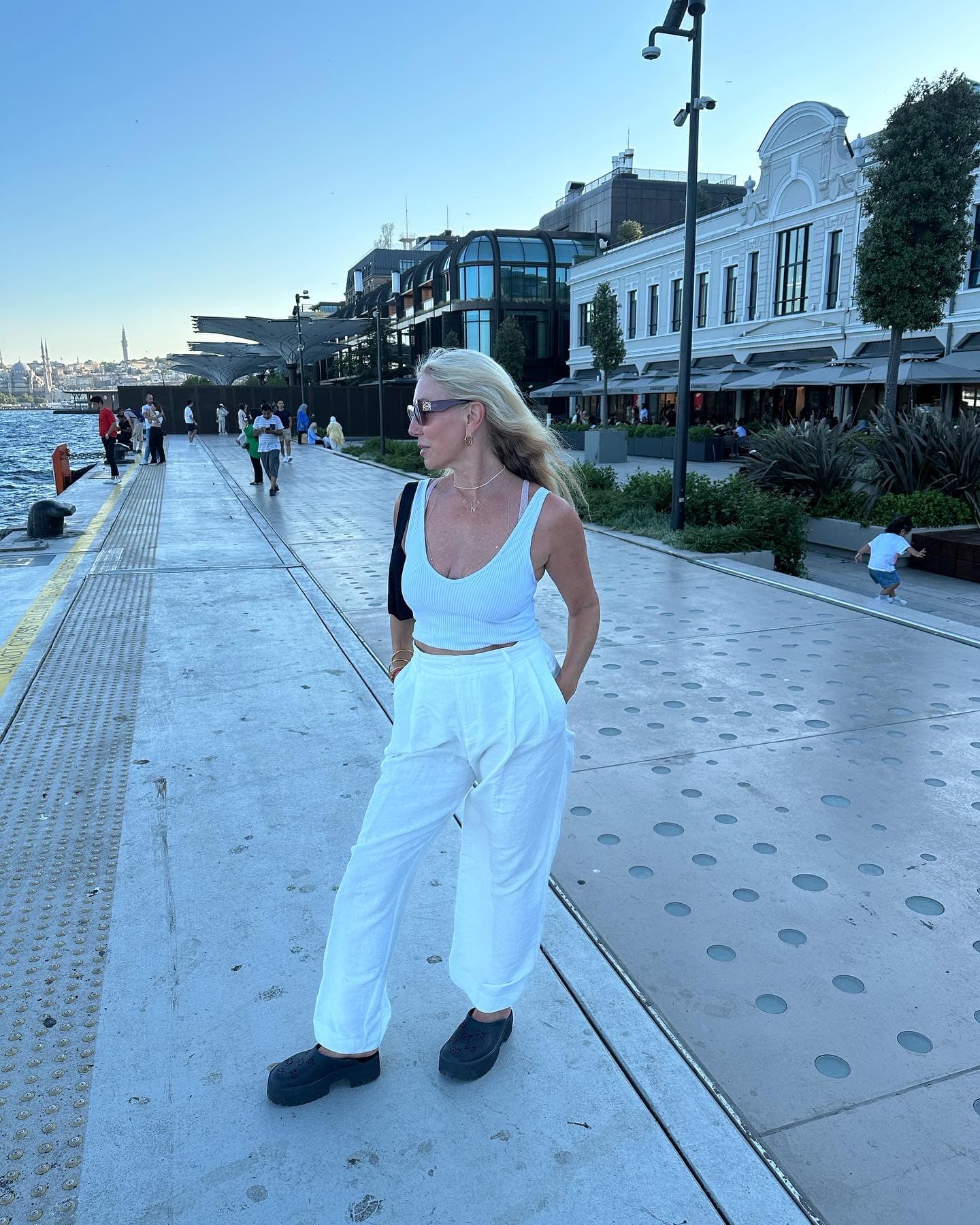 Posing for a photo on the street