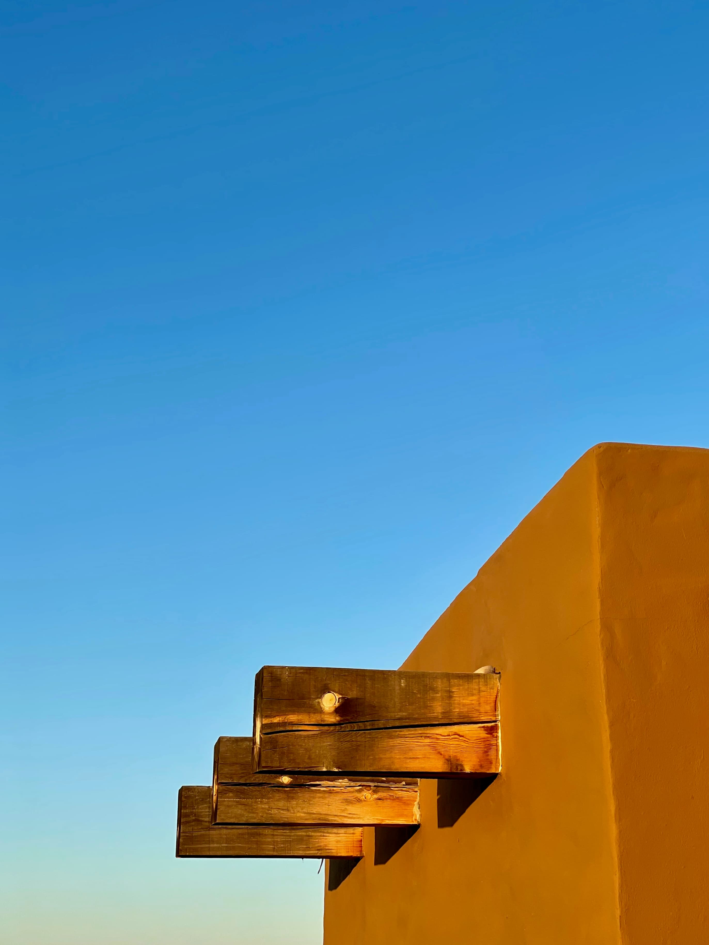 Wooden beams extended out of the house