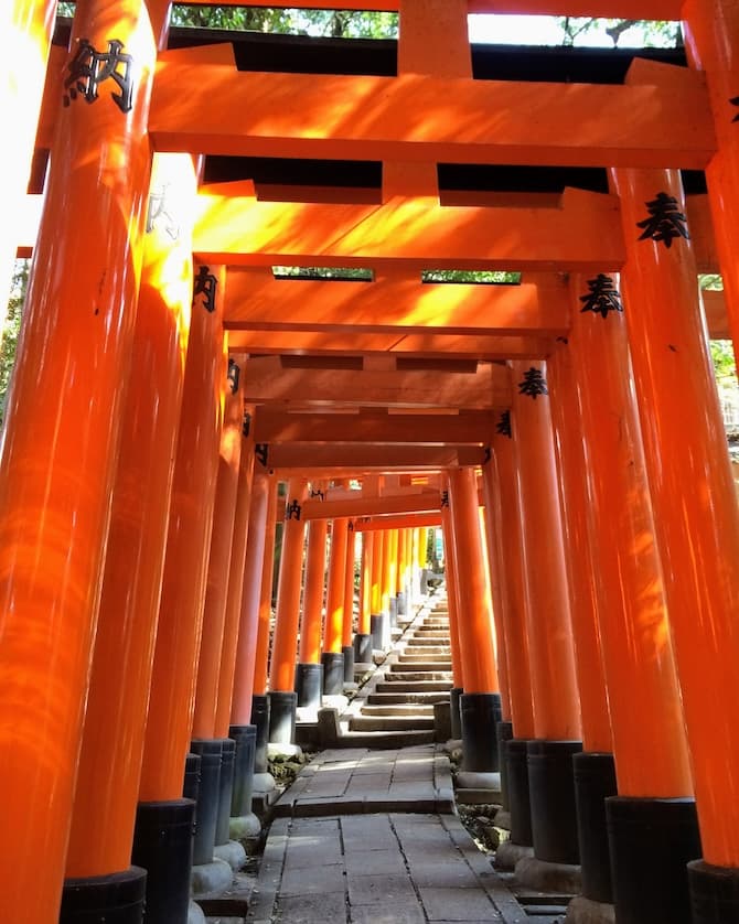 Beautiful view of an orange structure with walking path
