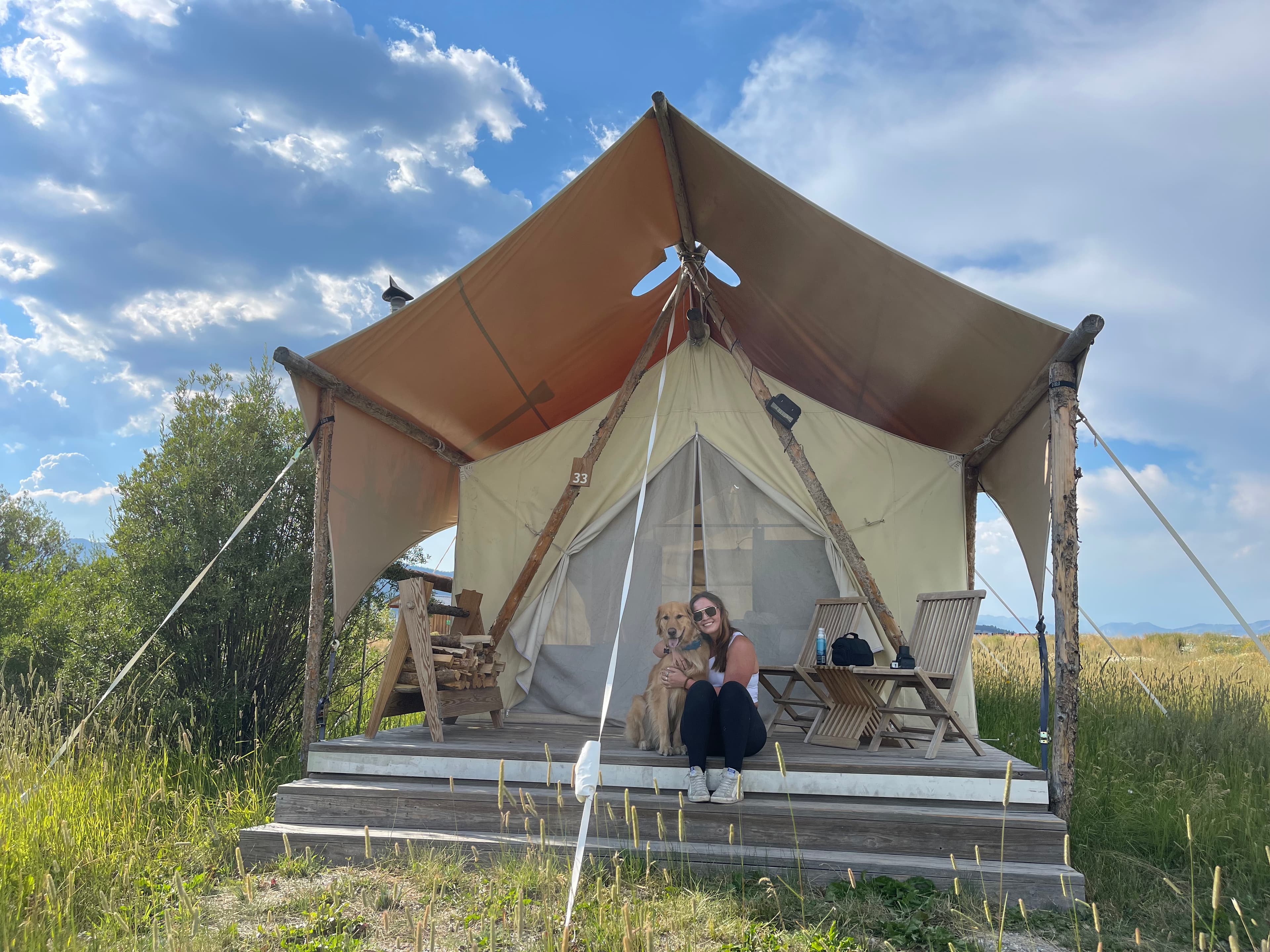 Glamping with pet dog