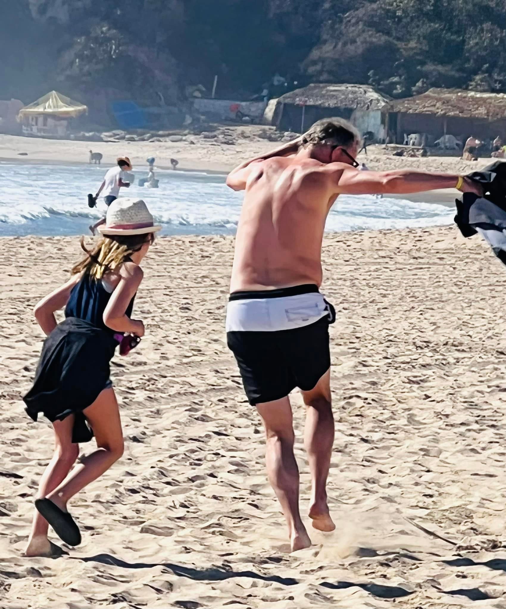 Having fun on the beach