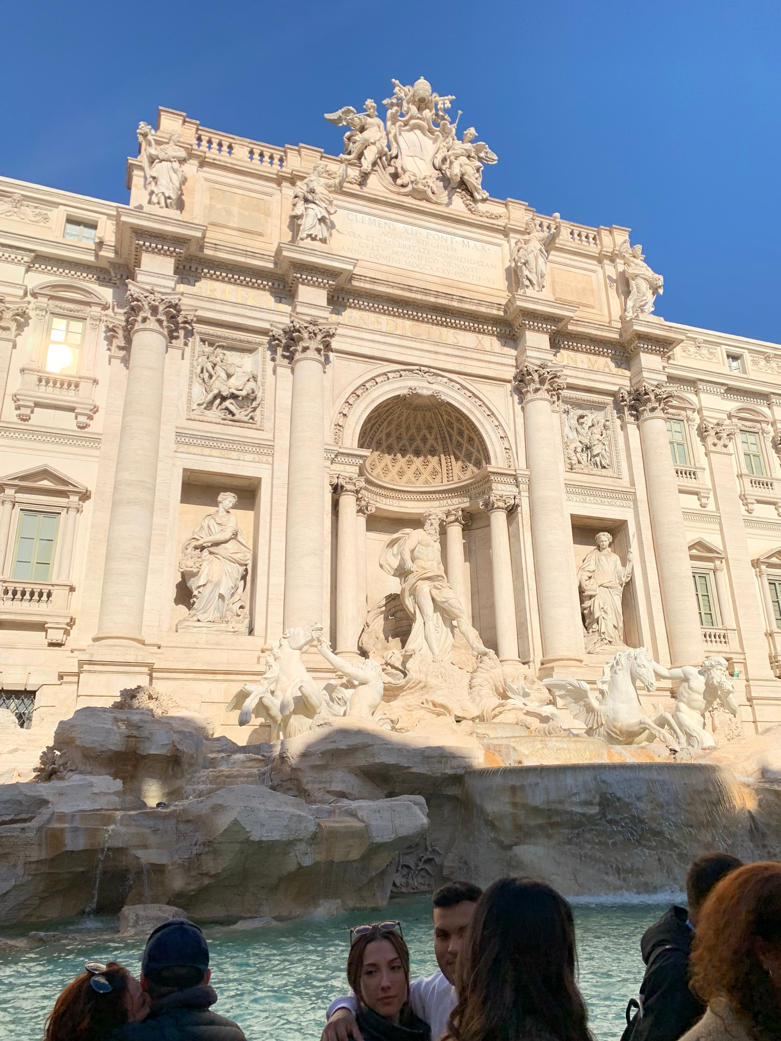 View of people at the Trevi Fountain in Rome