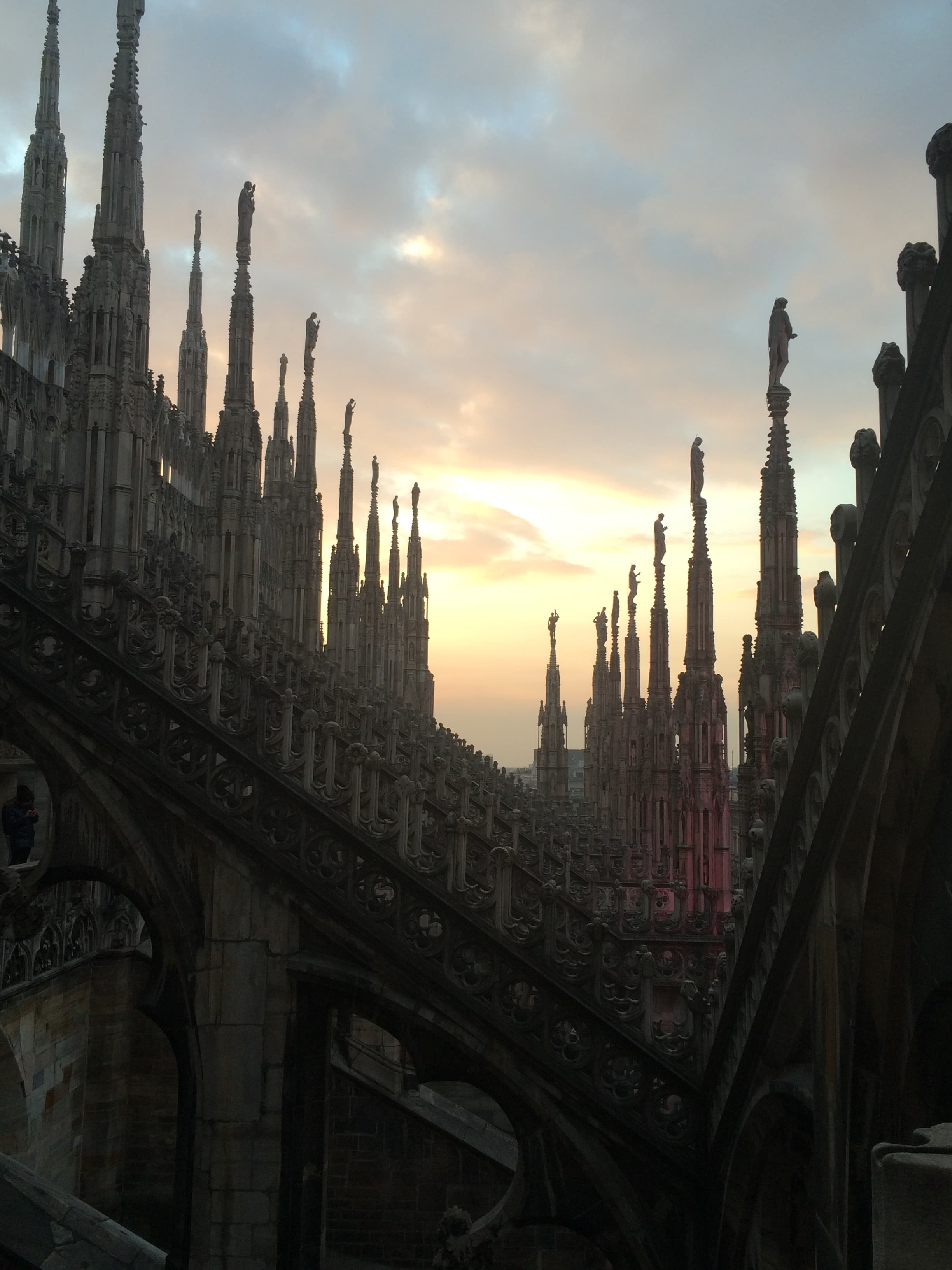Beautiful view of Duomo di Milano at sunset