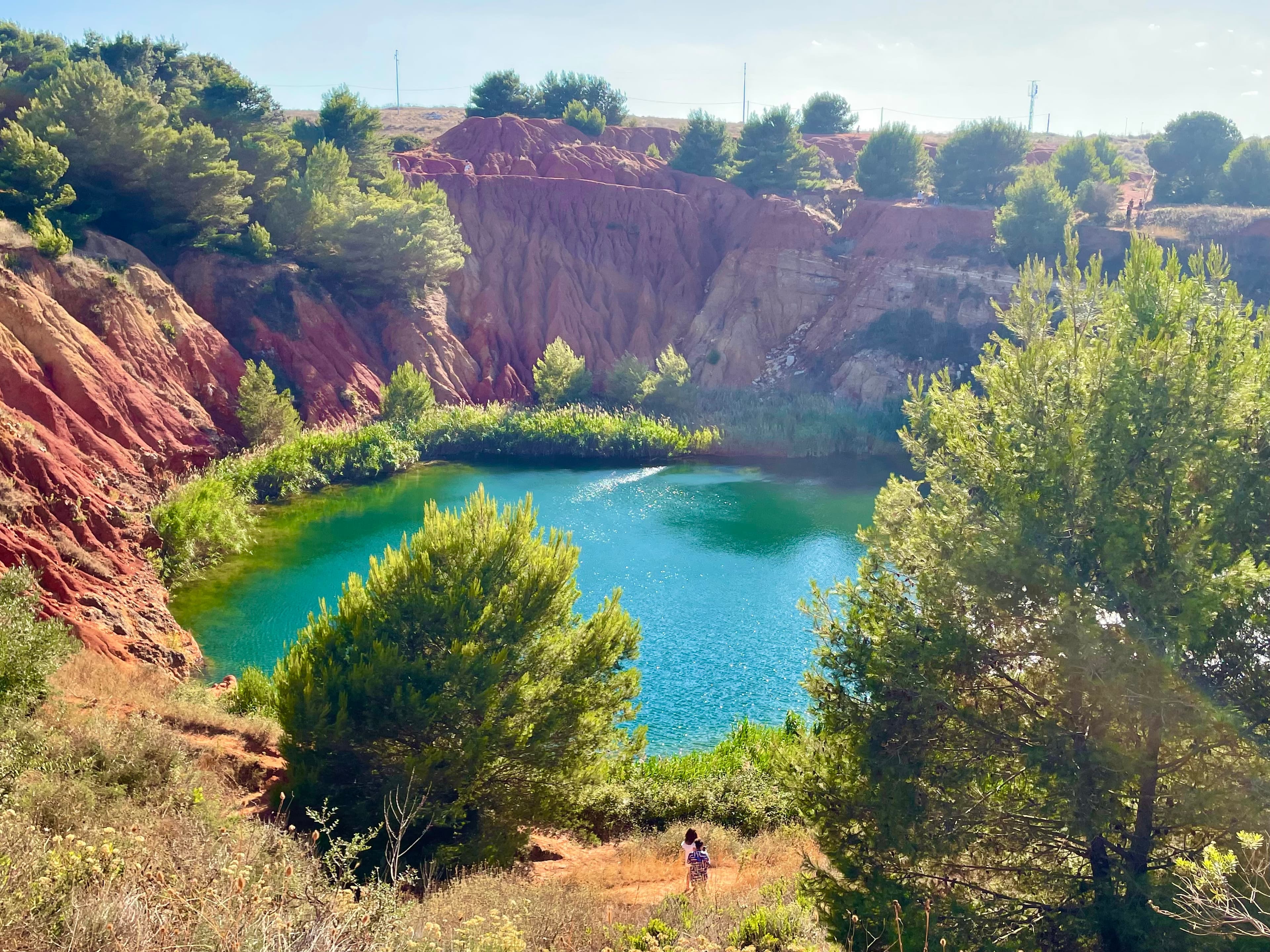 Beautiful view of Laghetto Cave di Bauxite lake