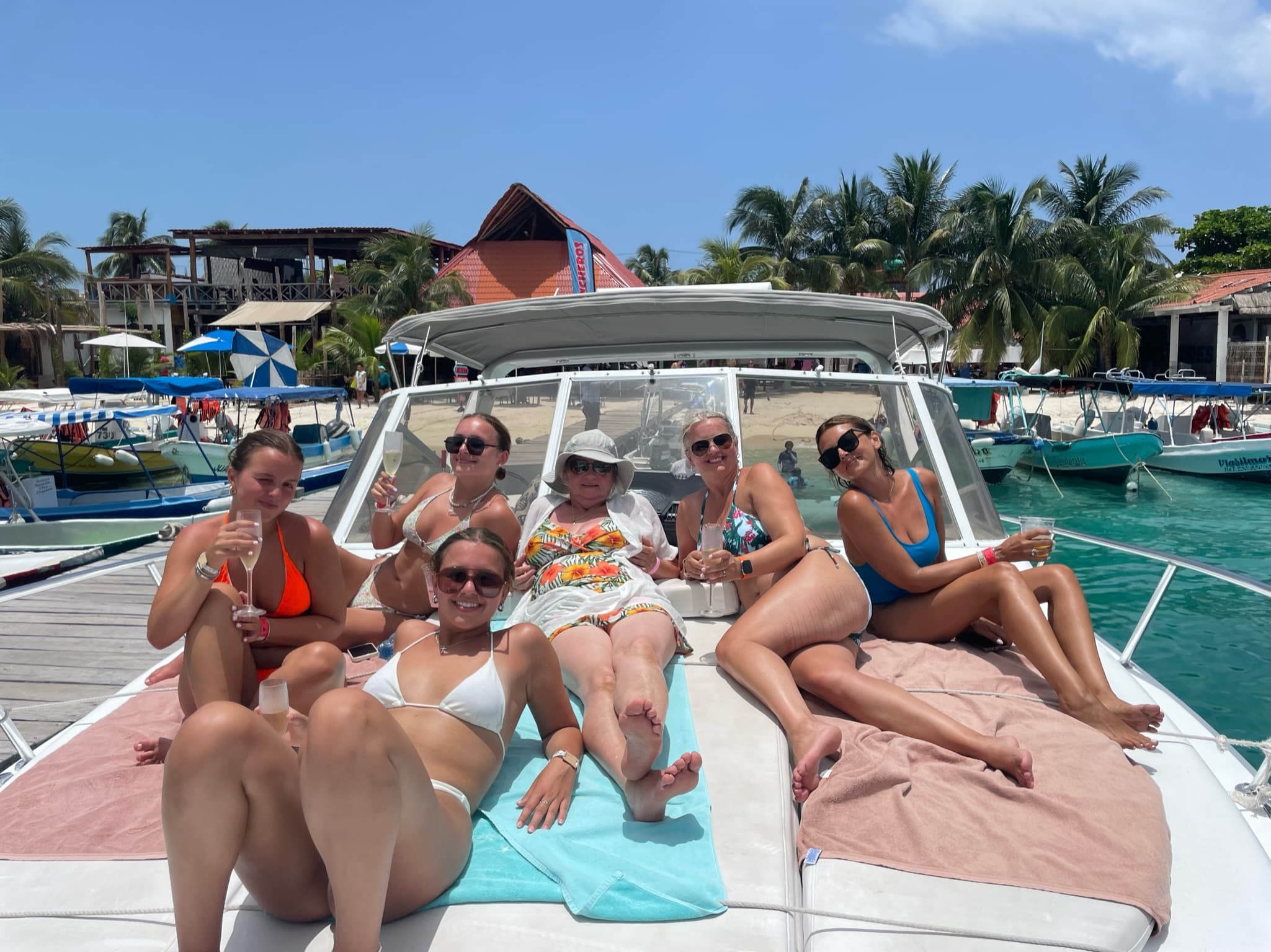 Ladies group photo on the boat