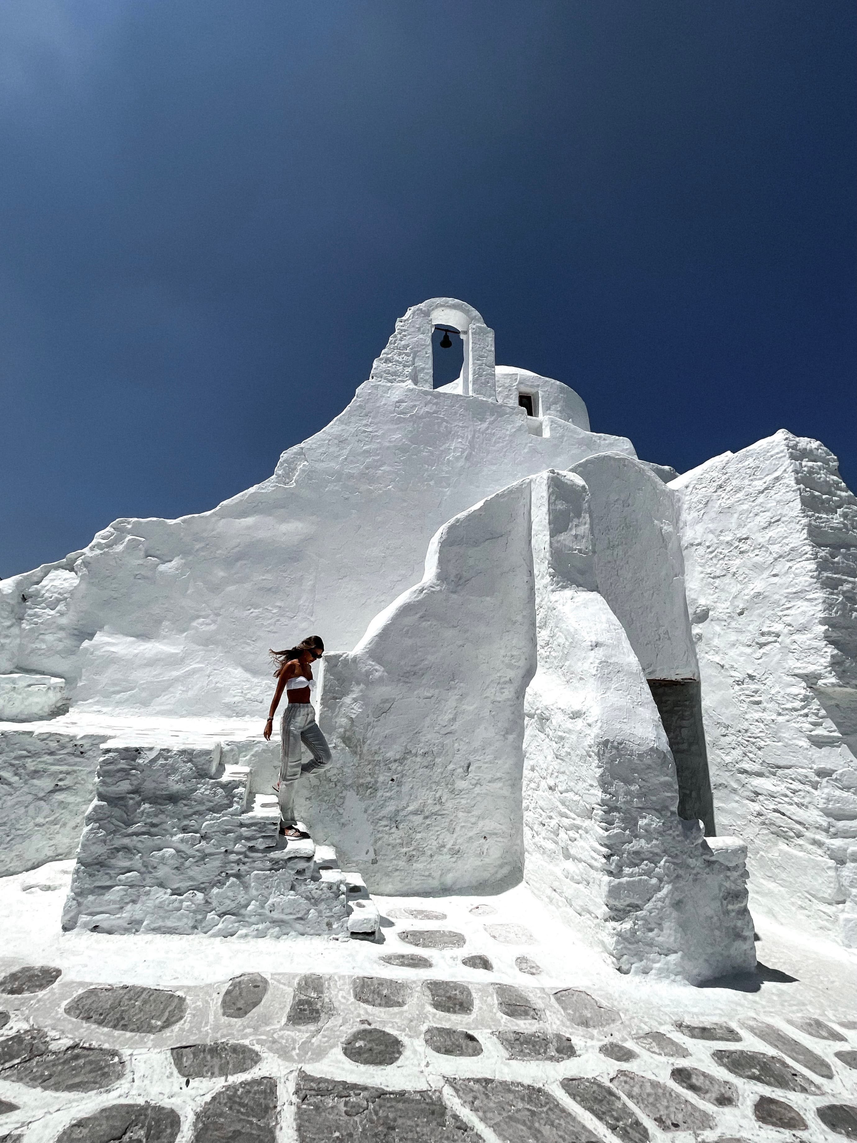 Picture of Mackenzie at Church of Panagia Paraportiani