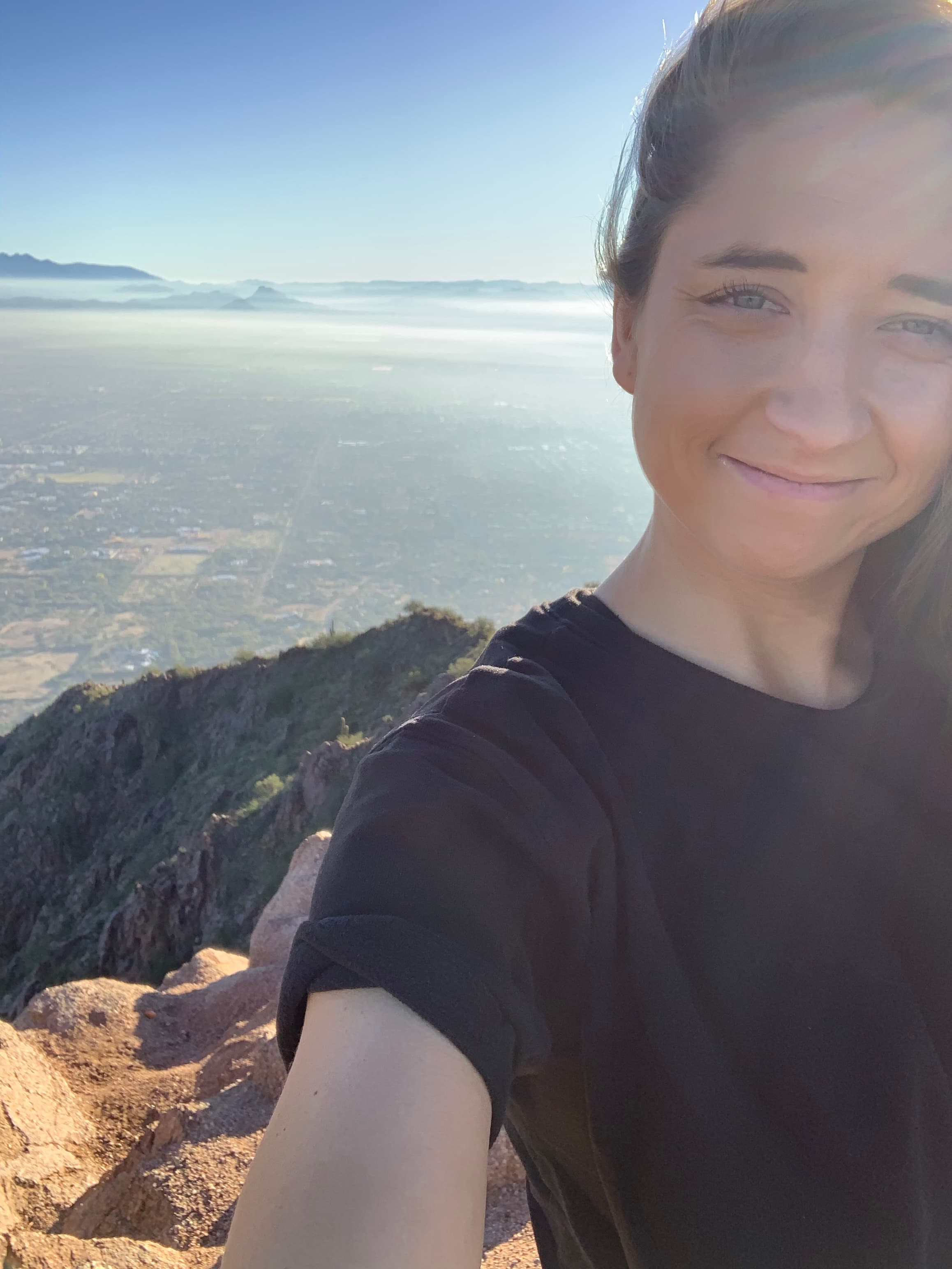 Travel advisor with beautiful mountain view from above
