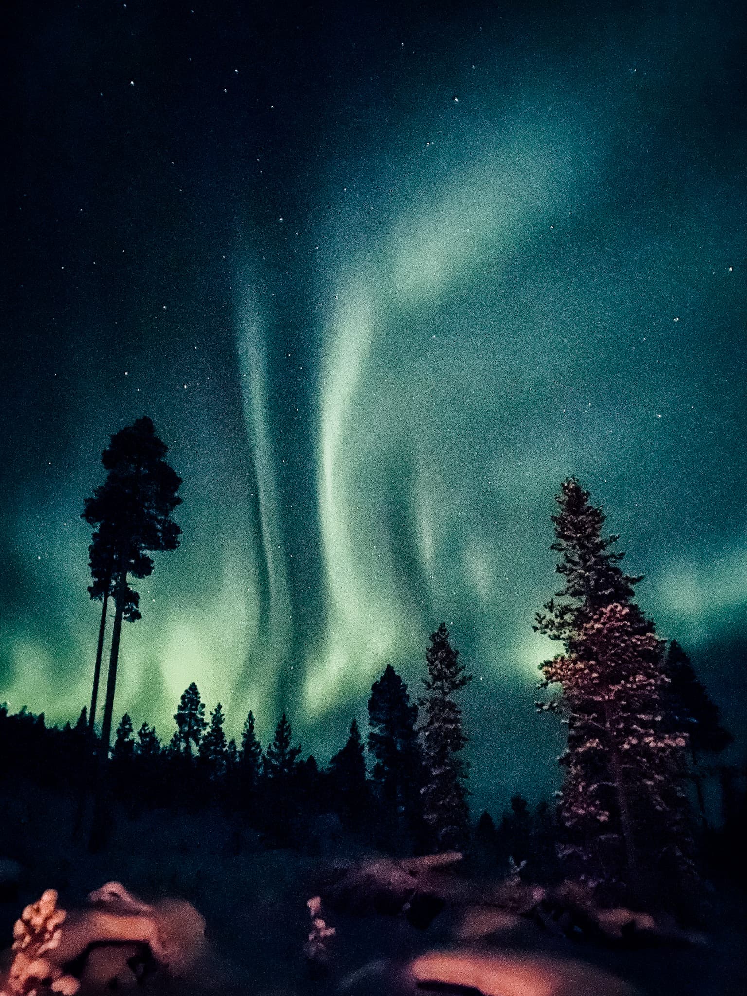Beautiful view of northern lights