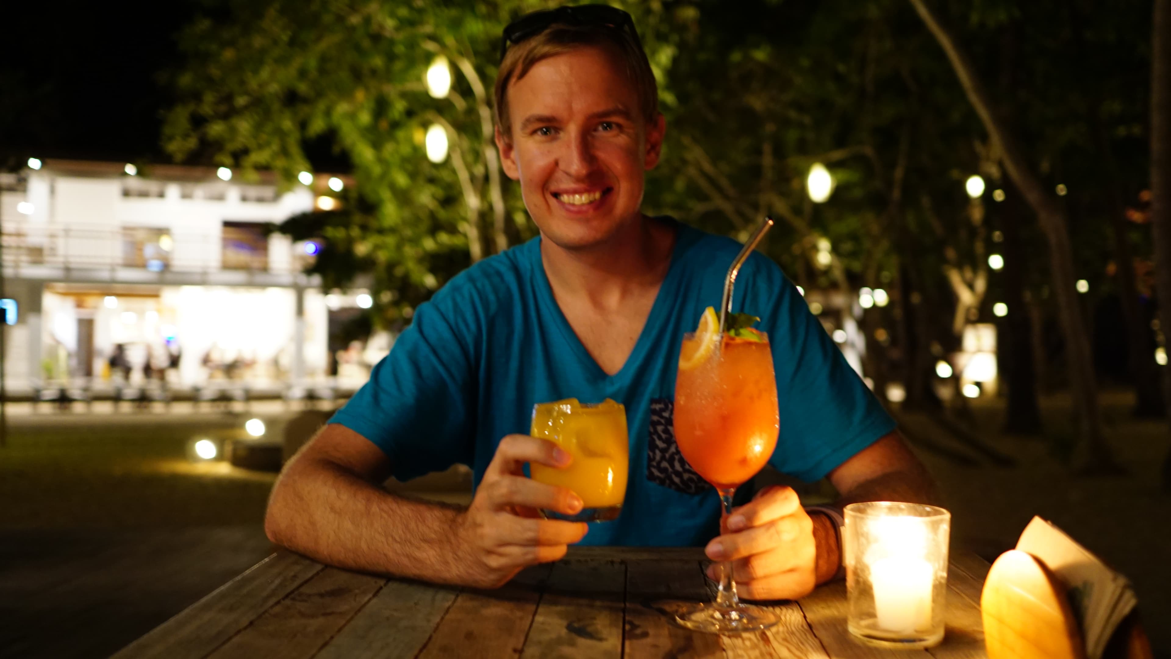 Picture of Timo having a drink