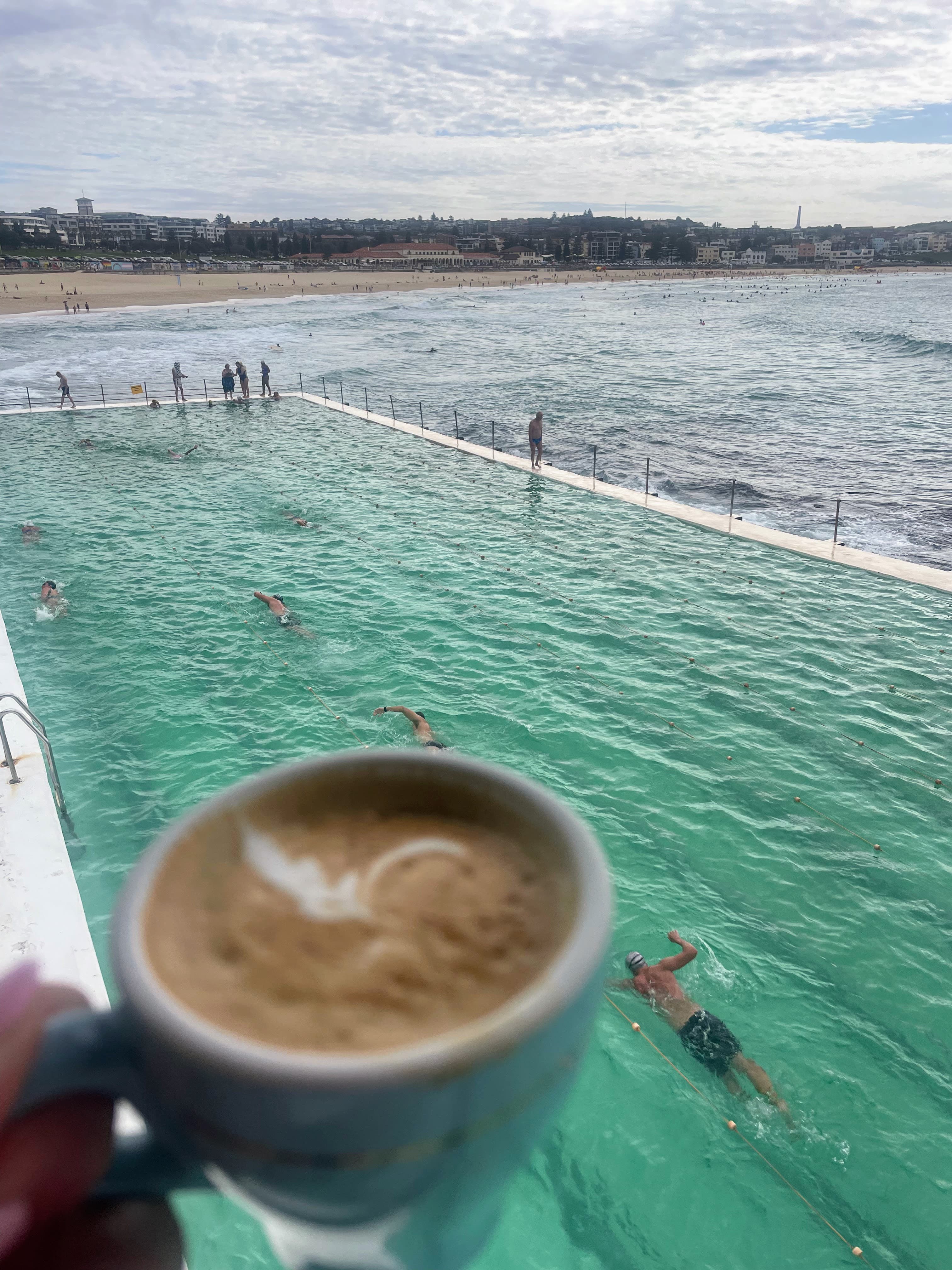 Enjoying coffee with beautiful views