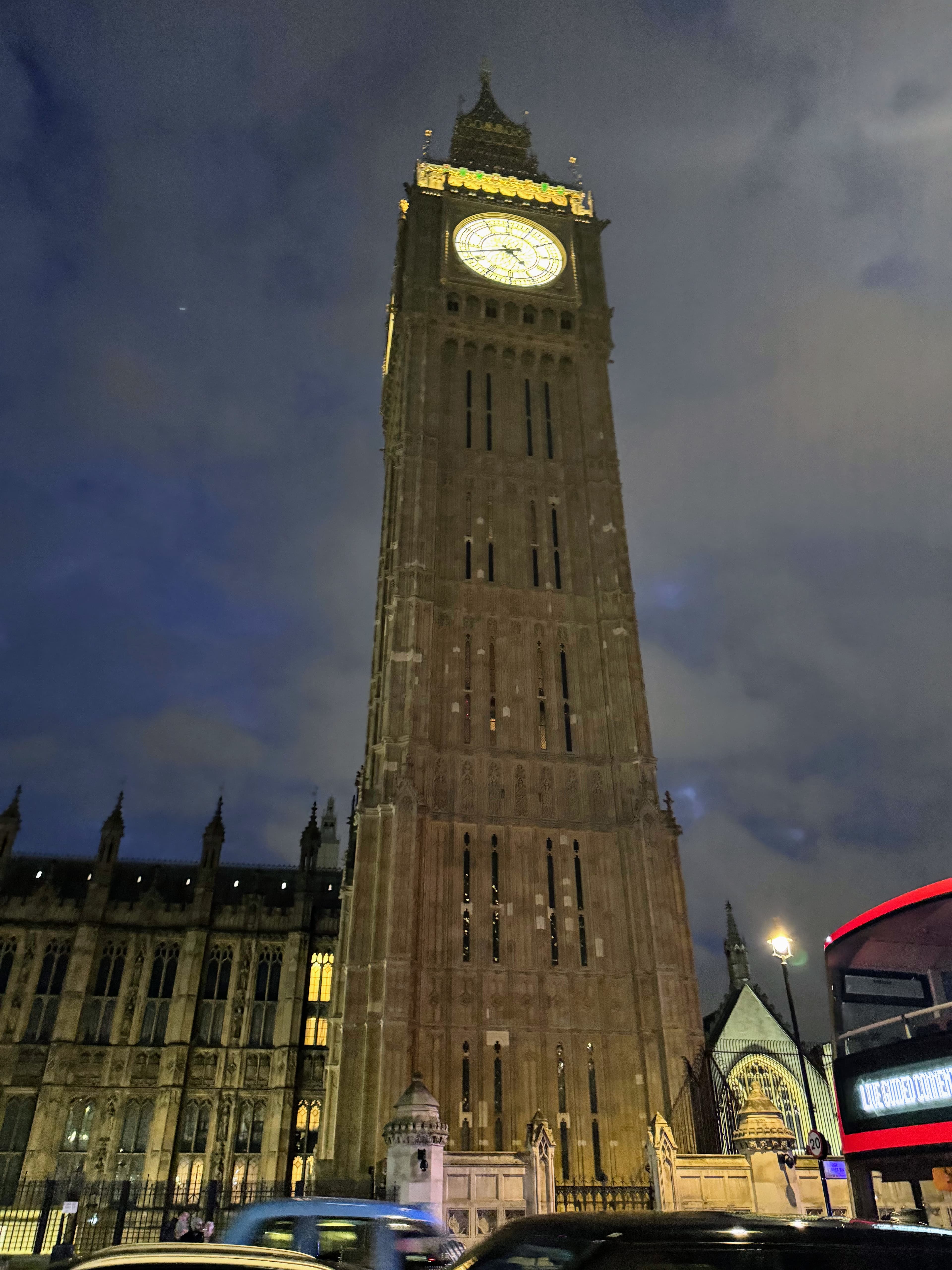 View of the Big Ben at night