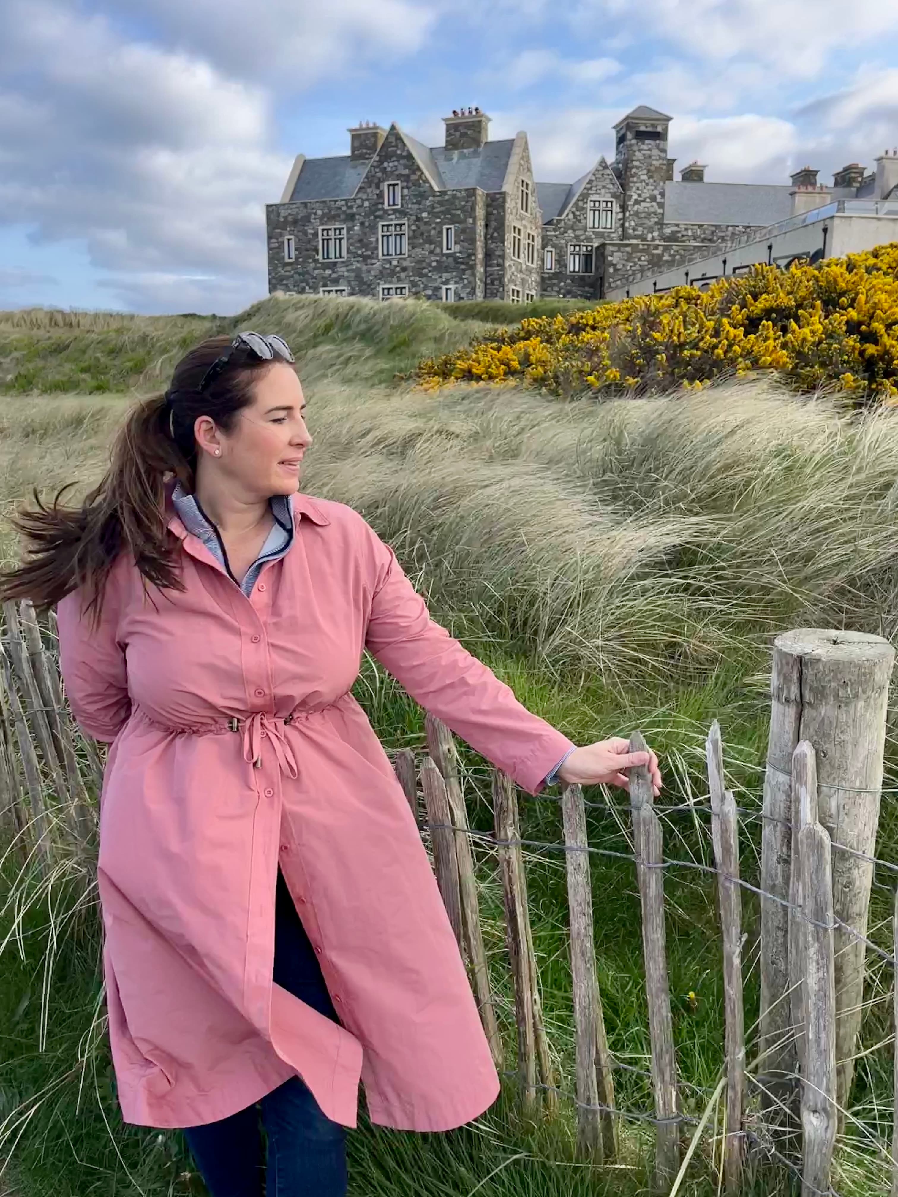 Picture of Allyson with Hotel Doonbeg Ireland in back