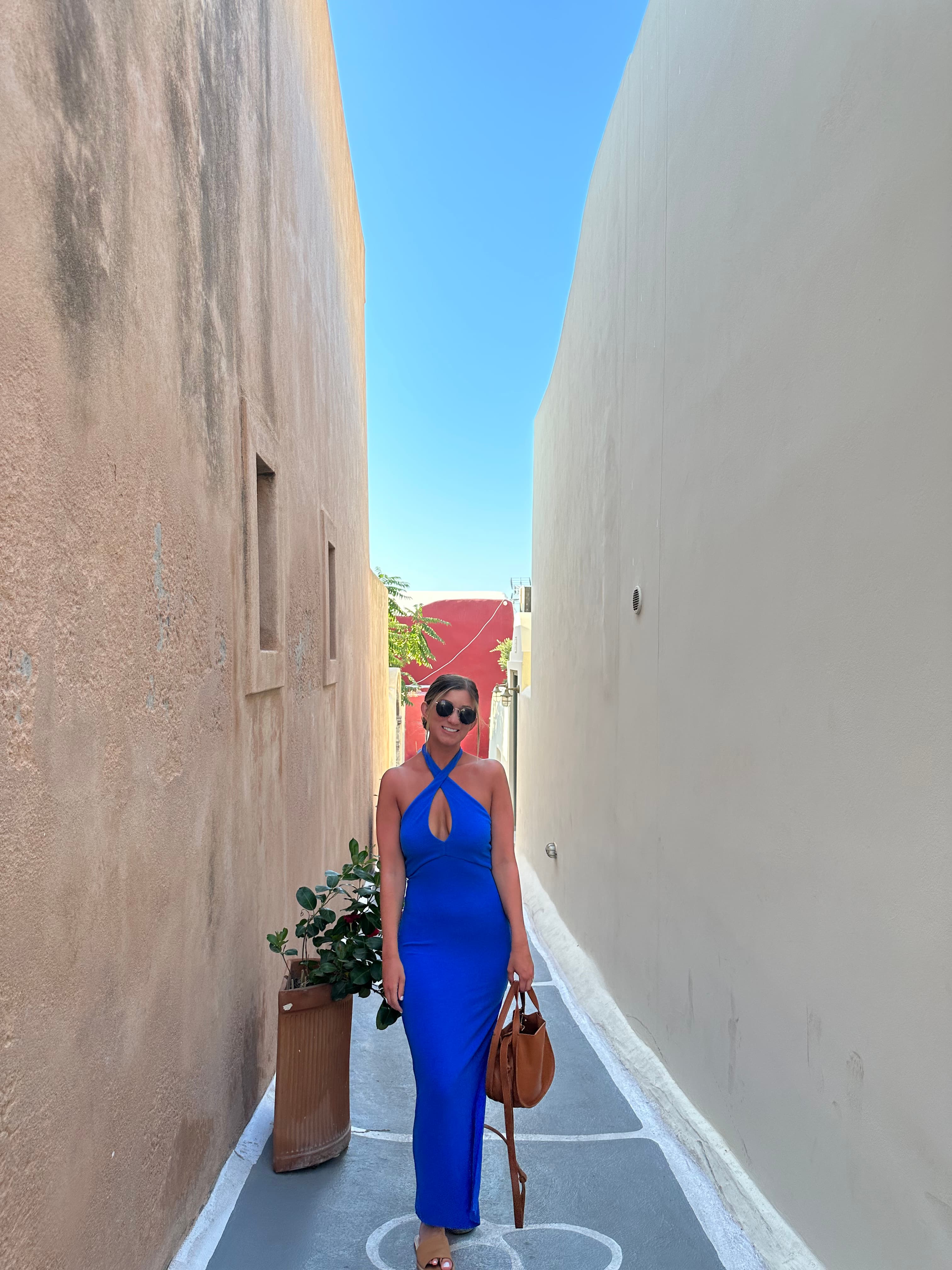 Posing for a photo in the alley