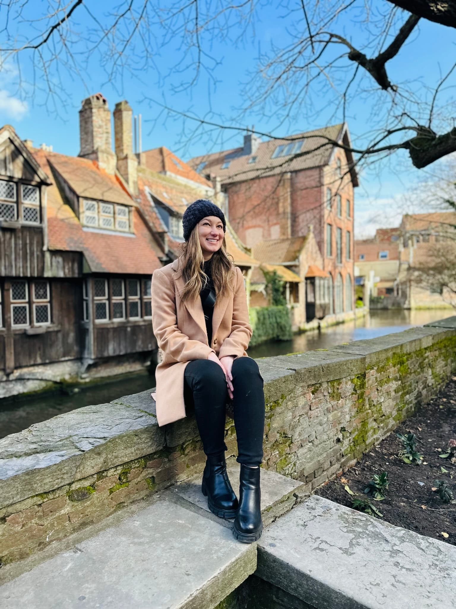 Sitting on a pony wall