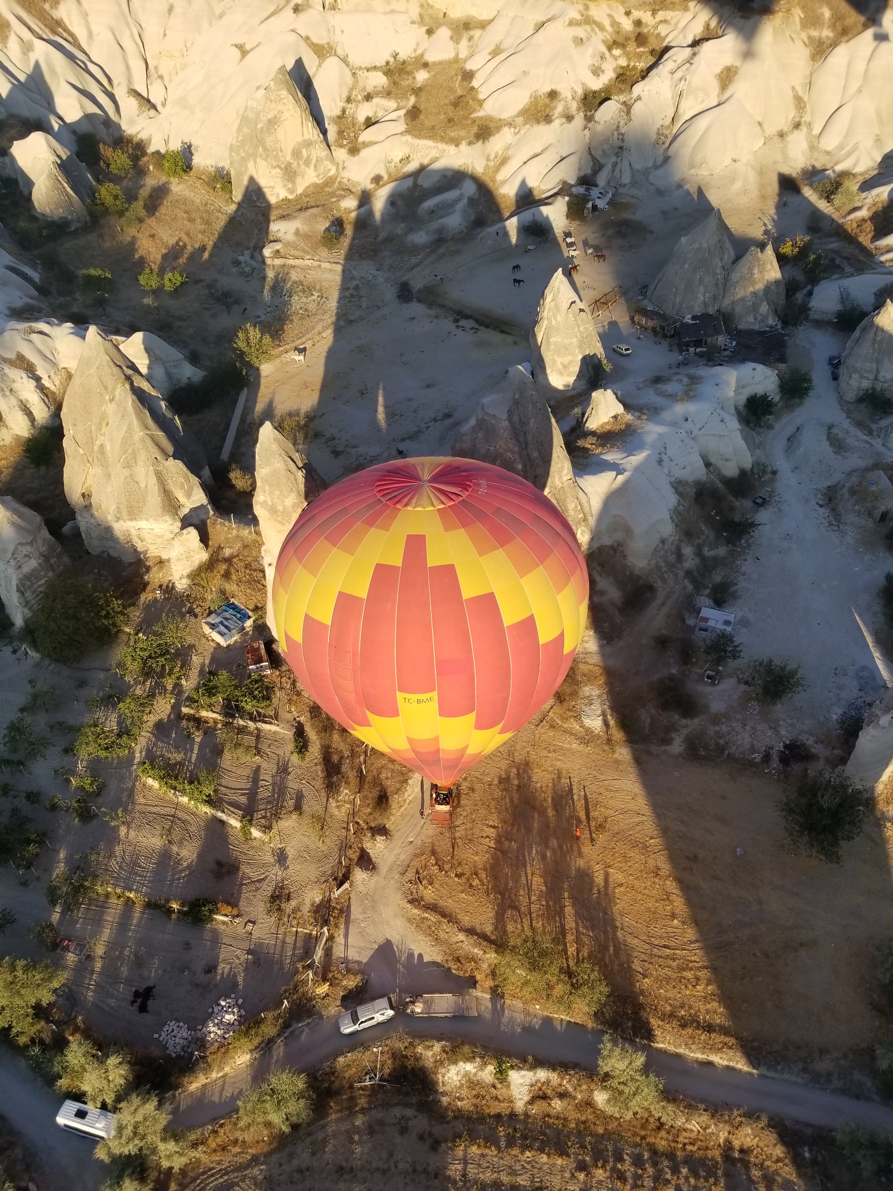View of a hot air balloon from the top