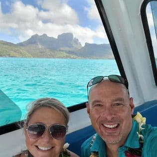 Picture of Adrienne in boat