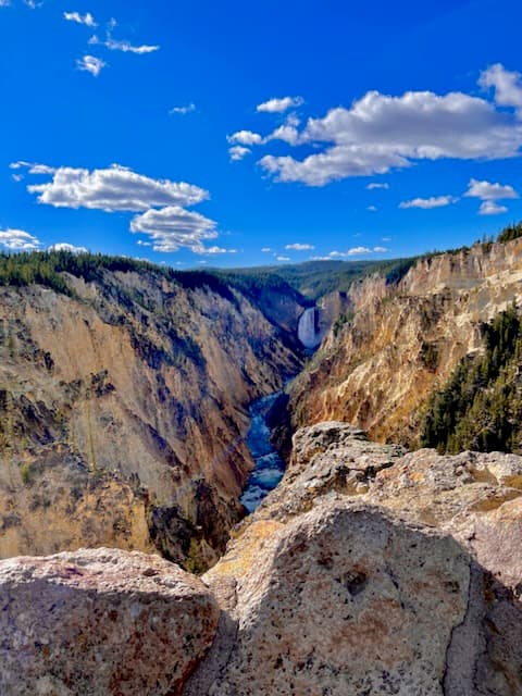 Beautiful view of the river flowing in the valley