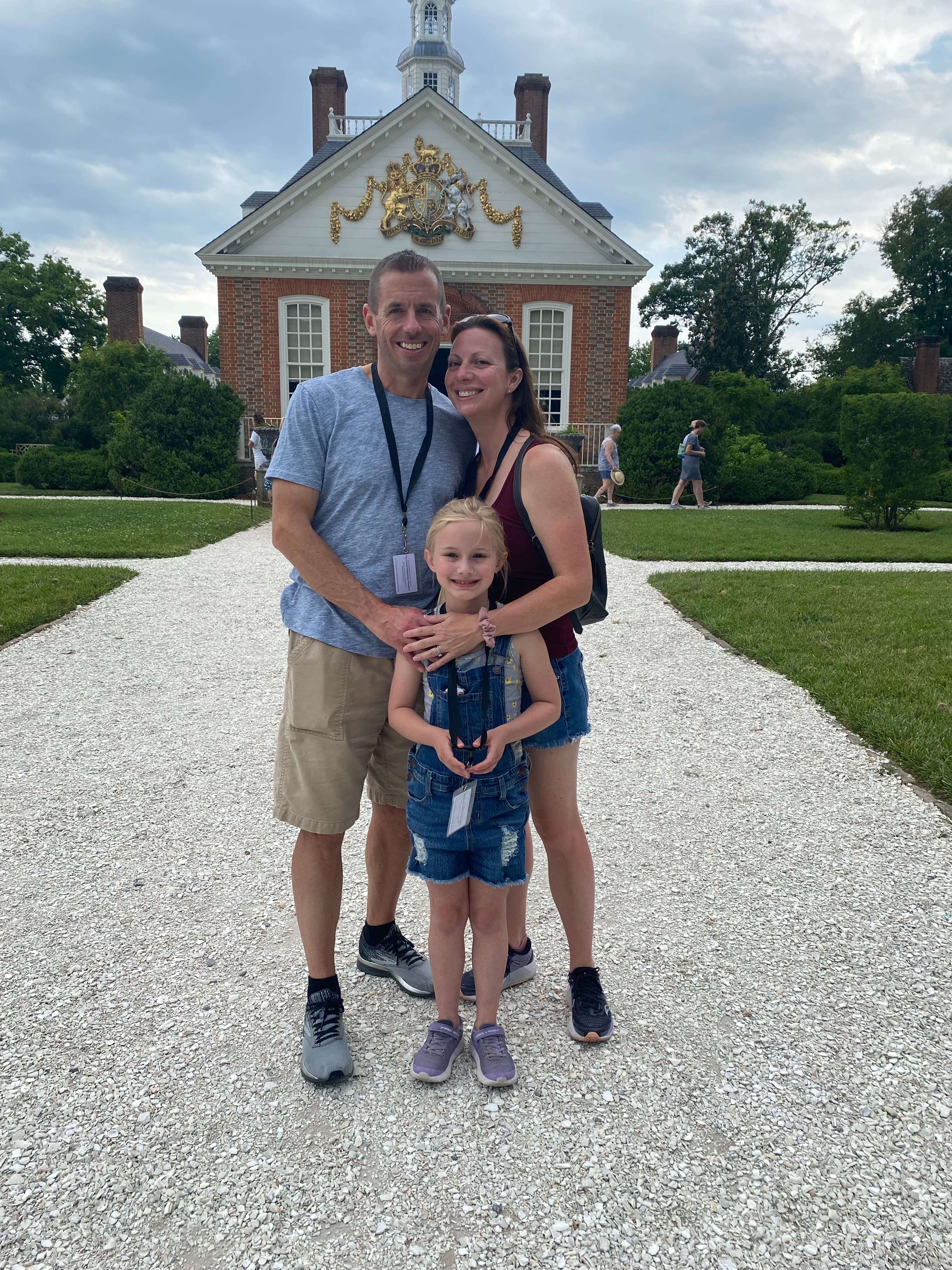 Picture of Kristie with family at Governor's Palace