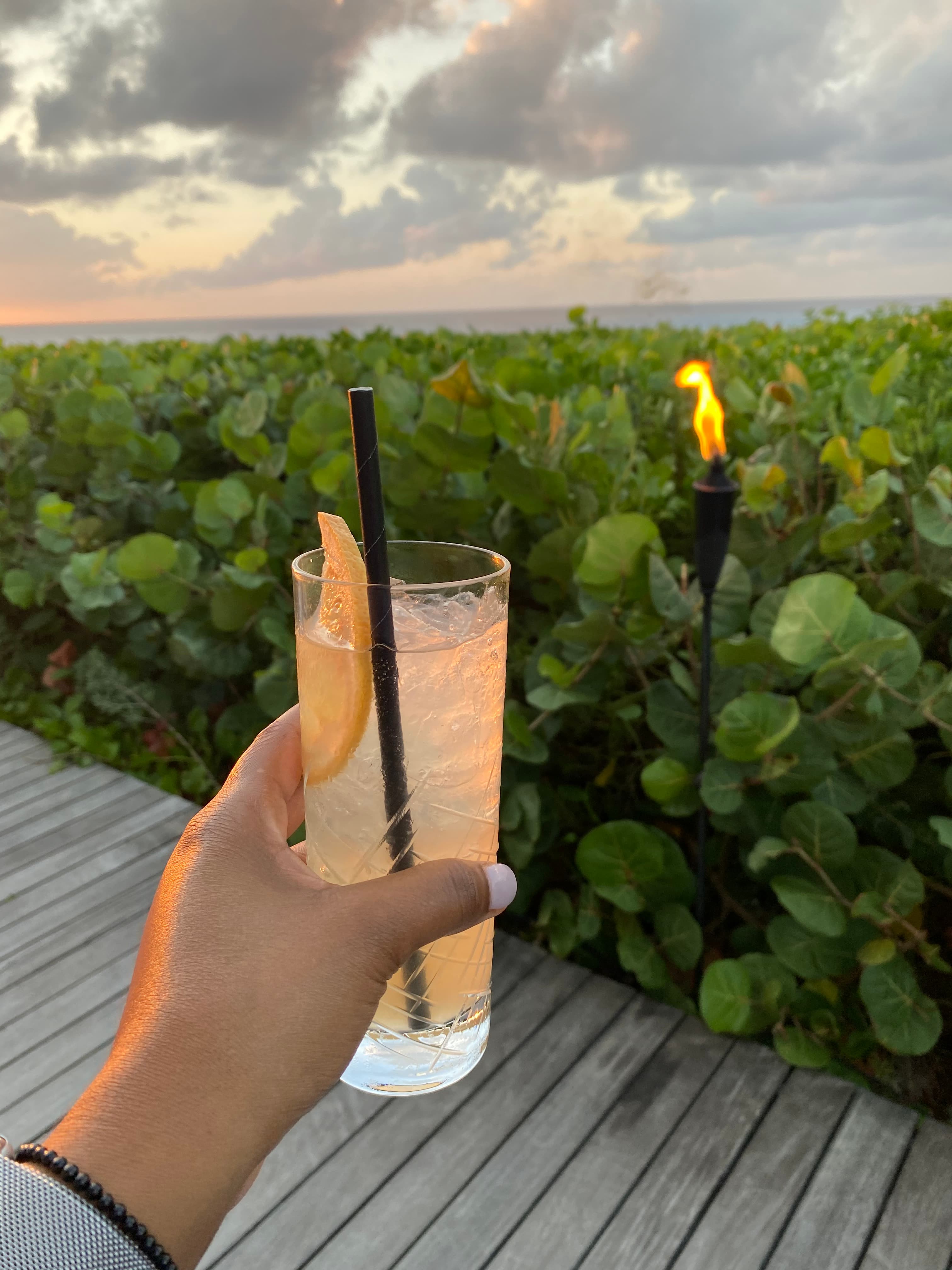 Picture of juice glass in hand