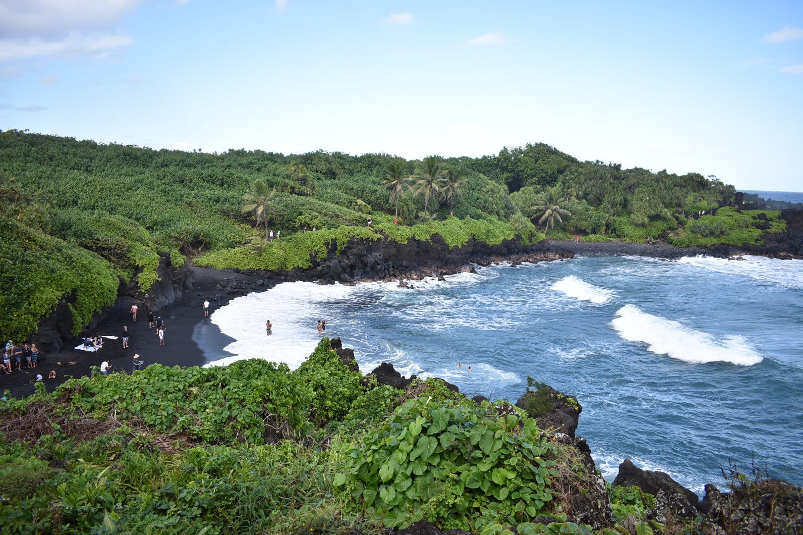 View of people on the beach