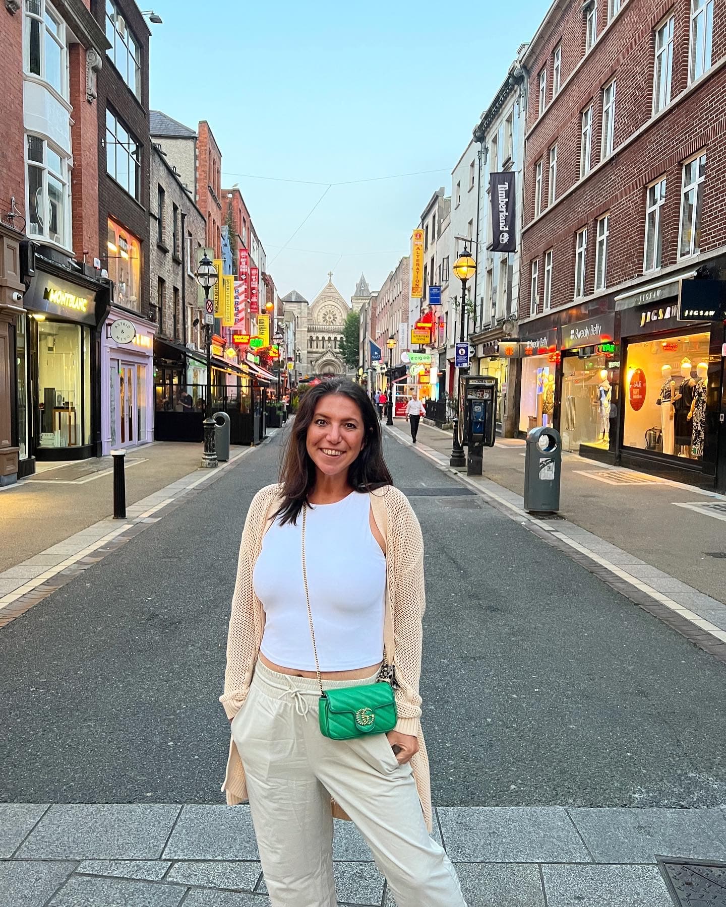 Posing for a picture on the street