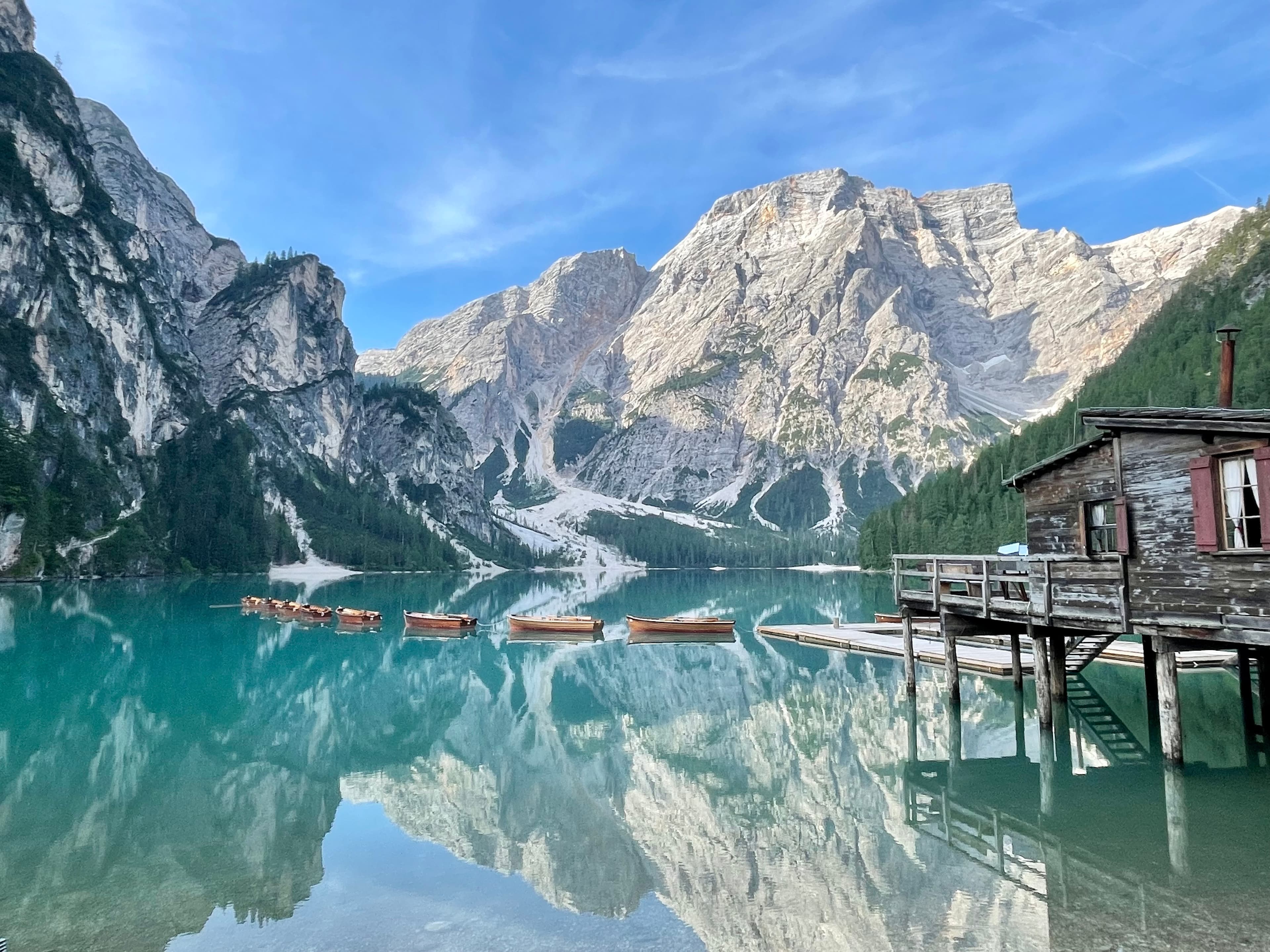 BEautiful view of Pragser Wildsee lake