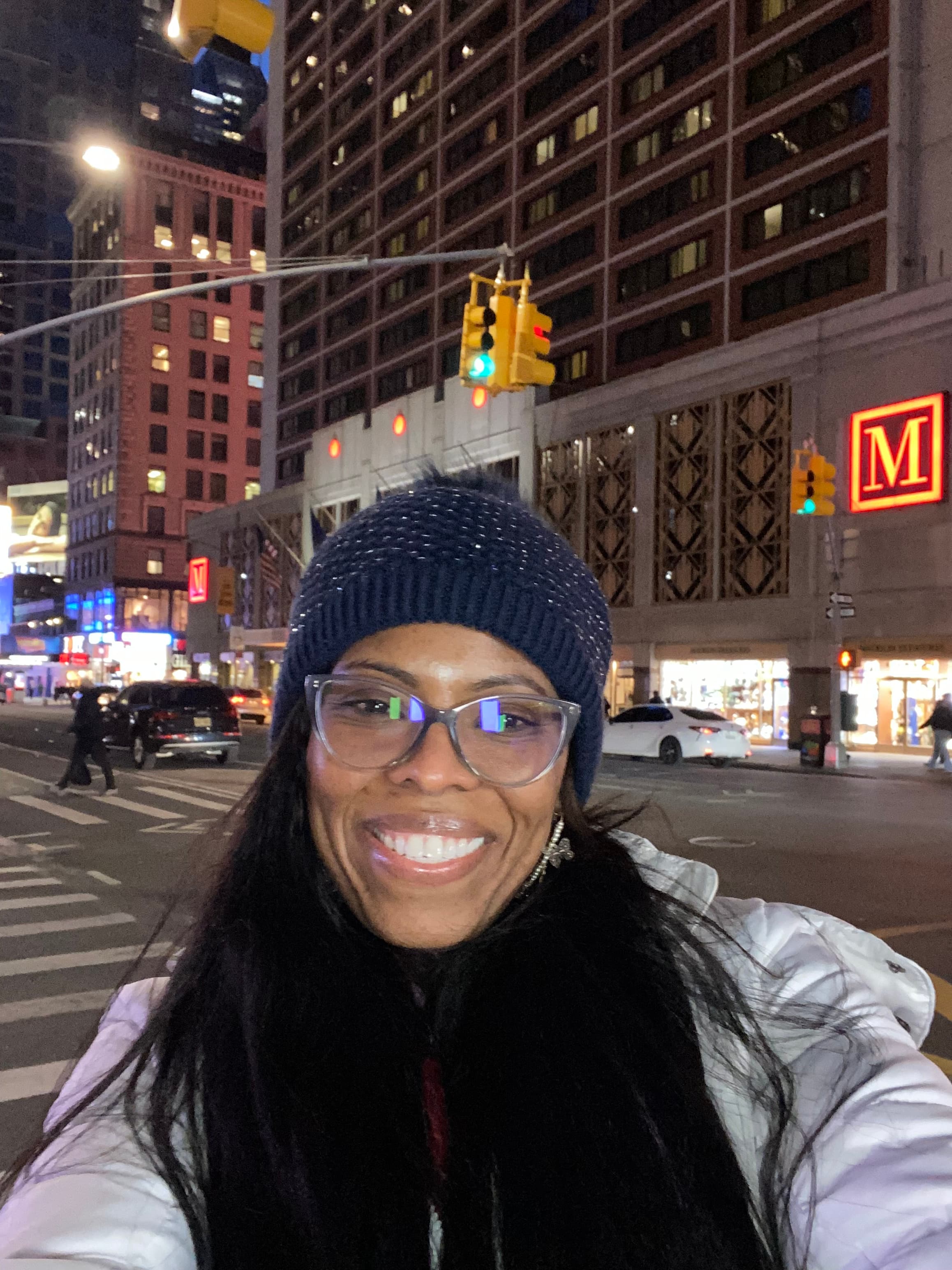 Posing for a picture on the street