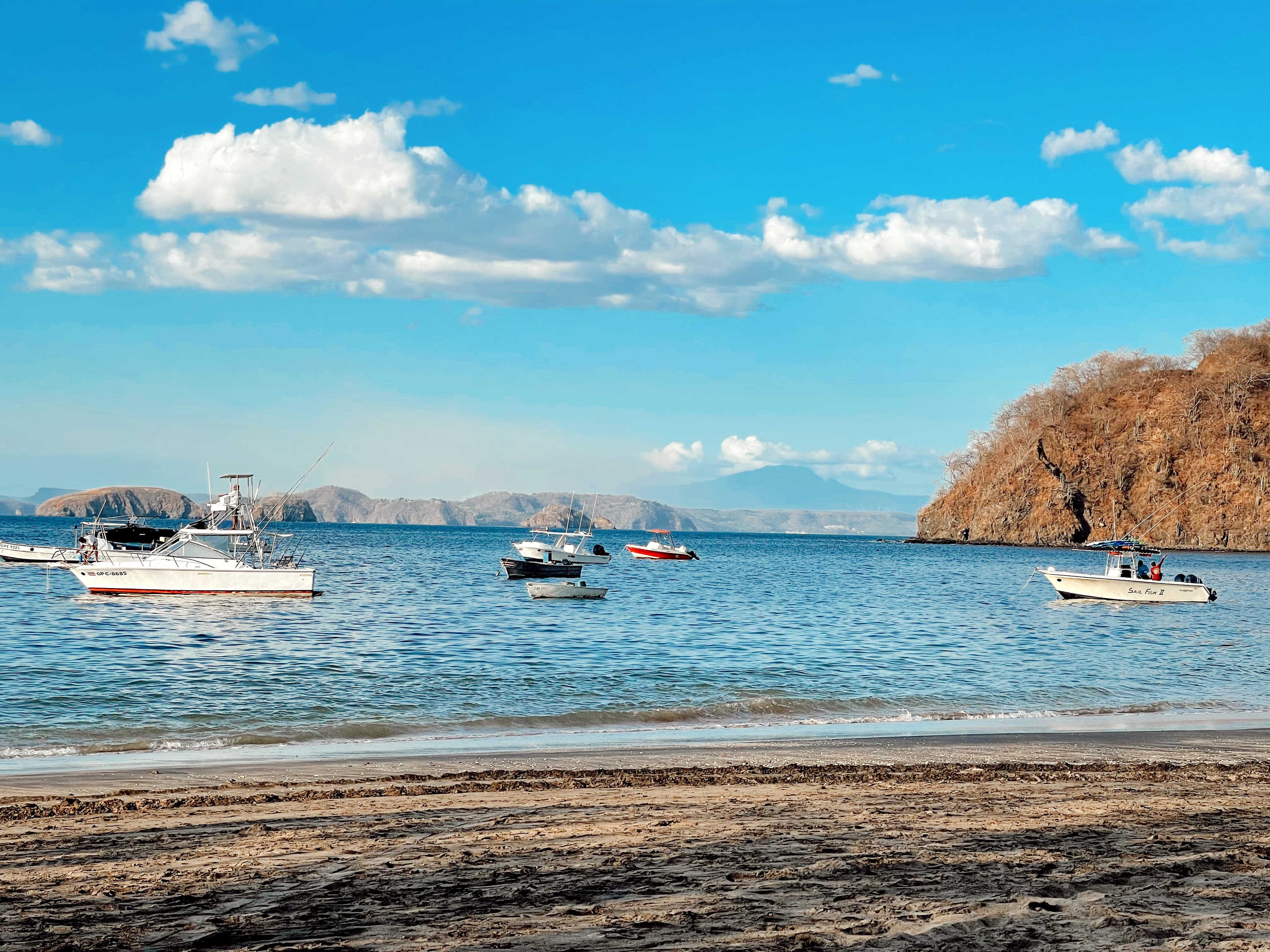 View of boats in the sea
