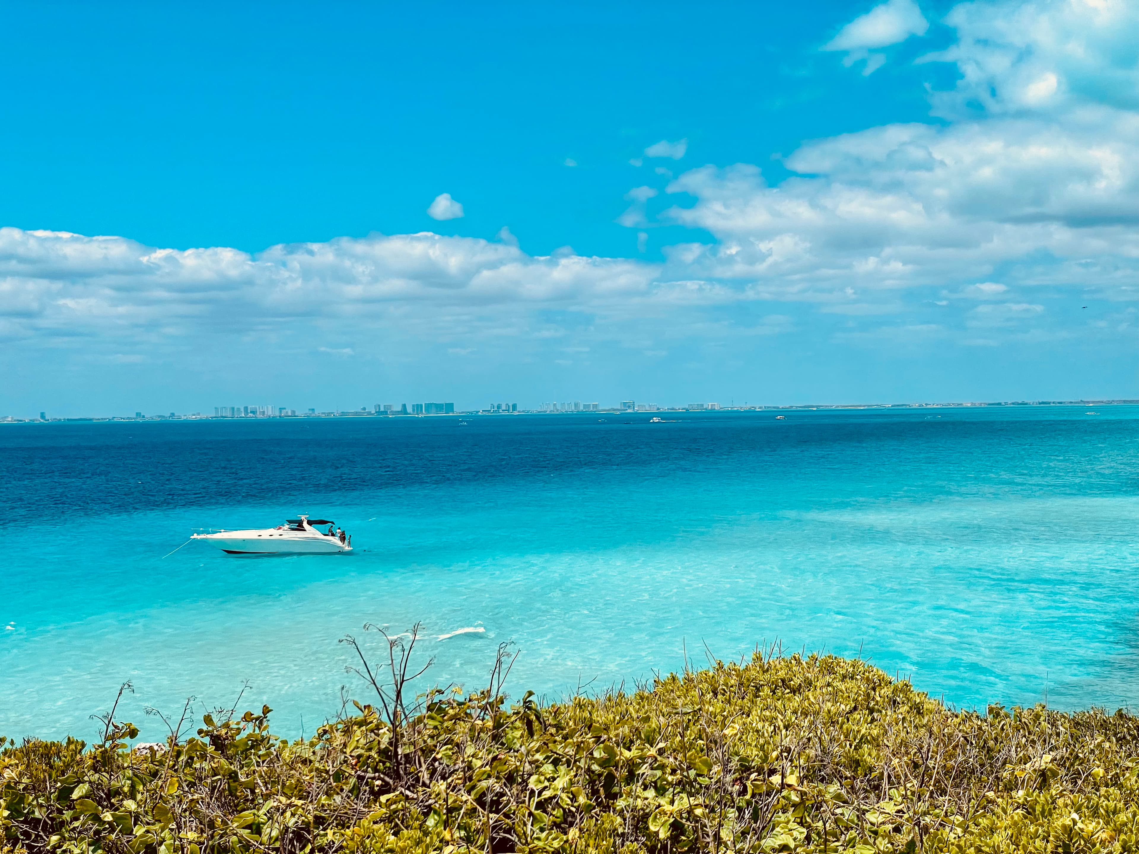 View of a boat in the sea